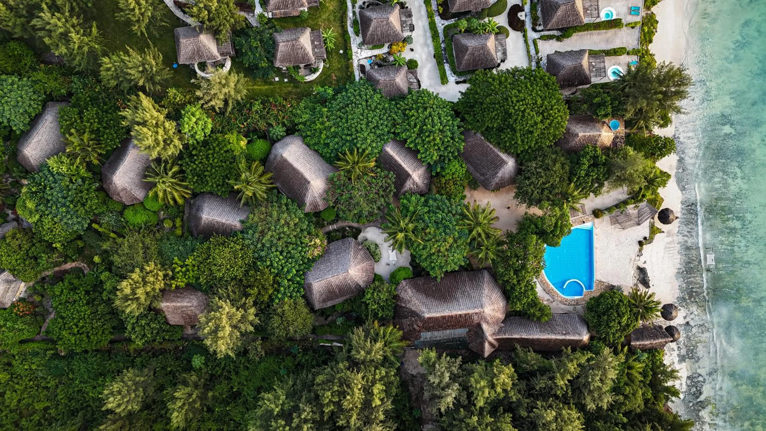 Bird's eye view in Marafiki Bungalows