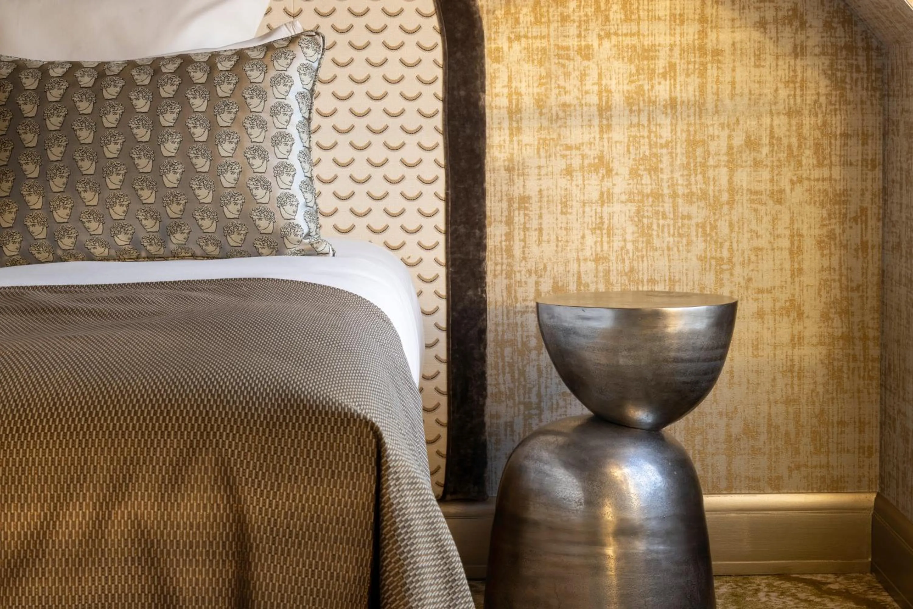 Decorative detail, Bed in Hotel des Carmes by Malone
