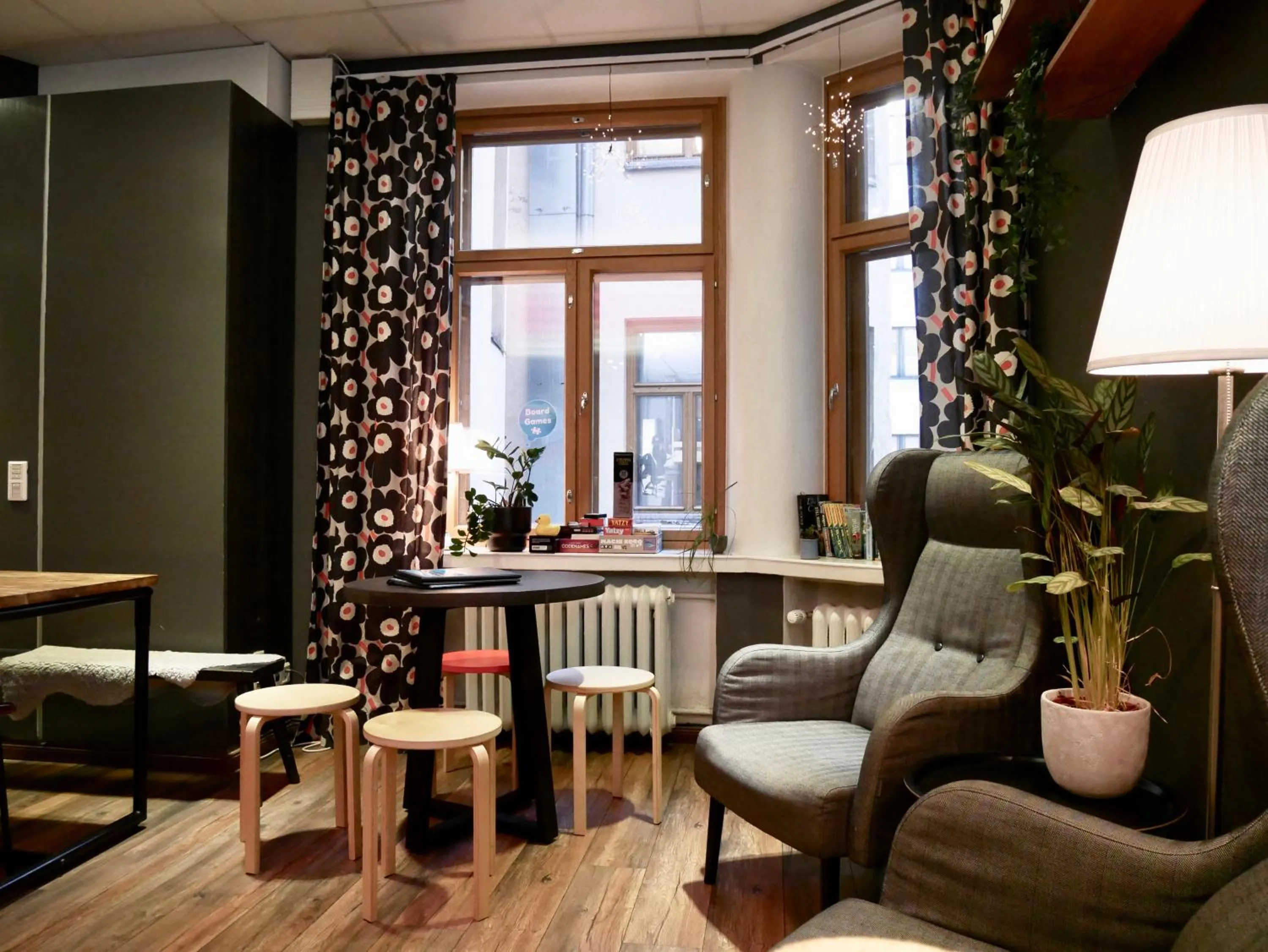 Living room in The Yard Hostel