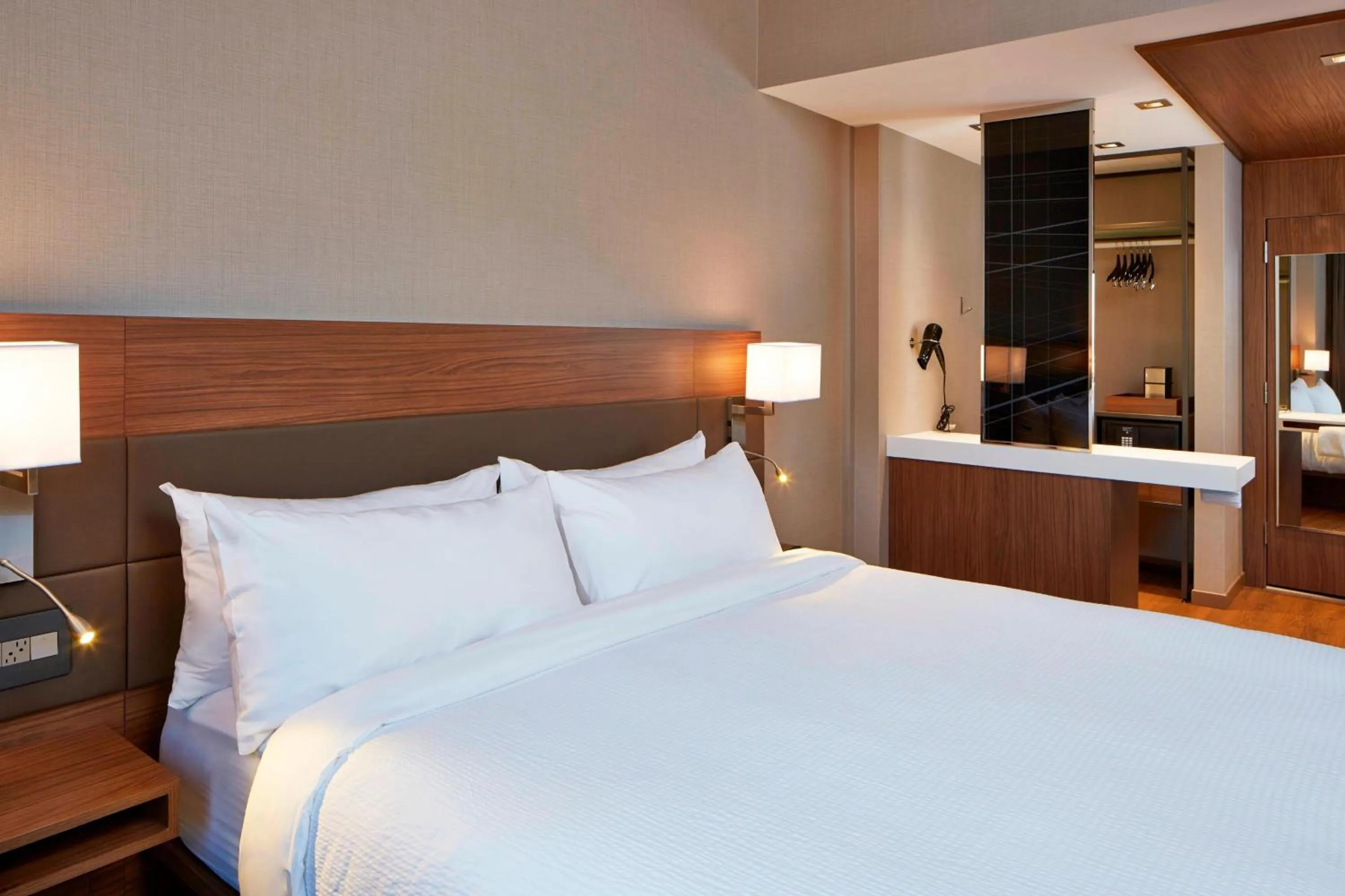 Photo of the whole room, Bed in AC Hotel by Marriott Minneapolis Downtown