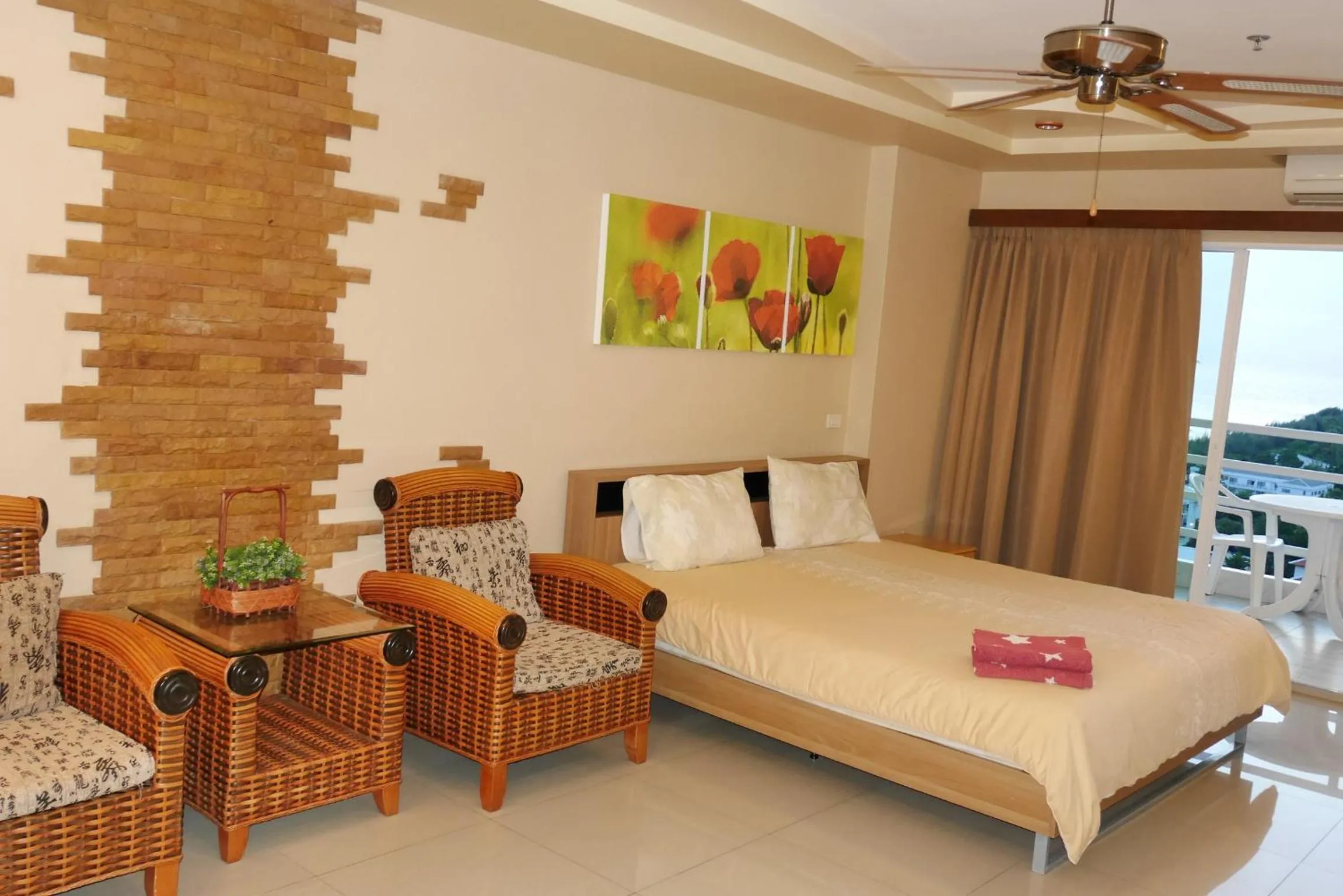 Balcony/Terrace, Bed in Viewtalay Beachfront by ND