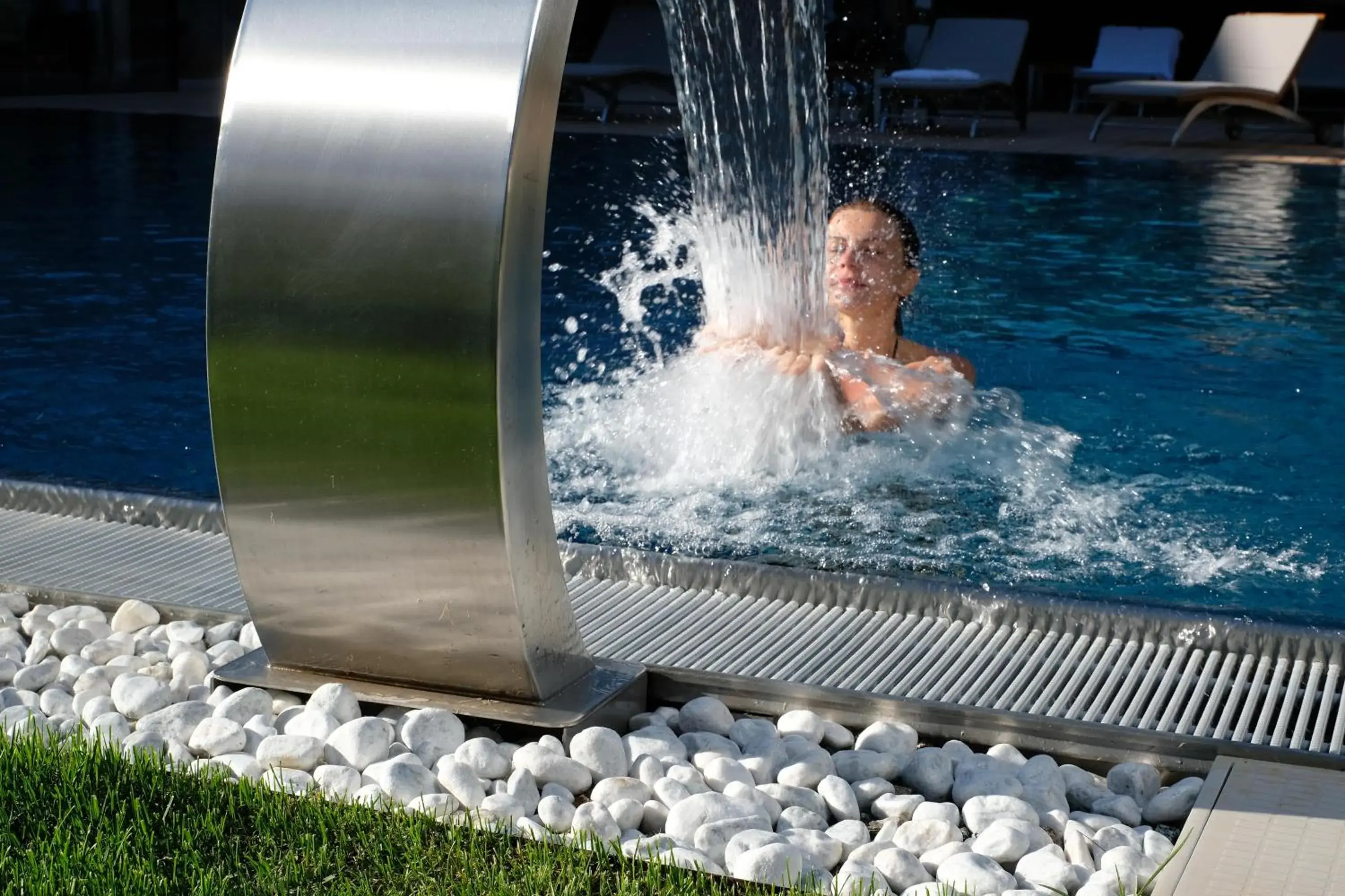 Pool view in Grand Hotel Terme Di Comano Pool view in Grand Hotel Terme Di Comano