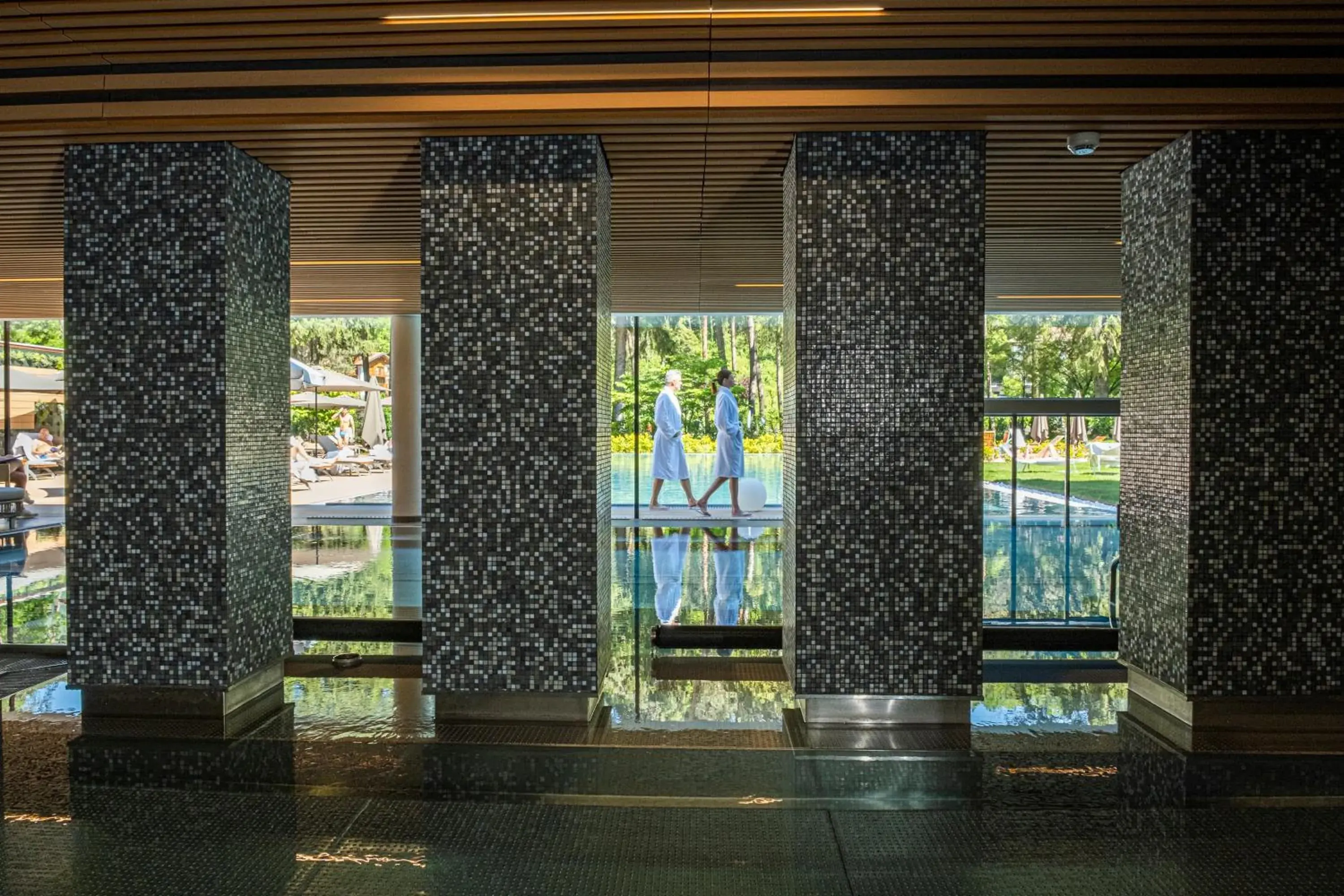 Pool view in Grand Hotel Terme Di Comano Pool view in Grand Hotel Terme Di Comano