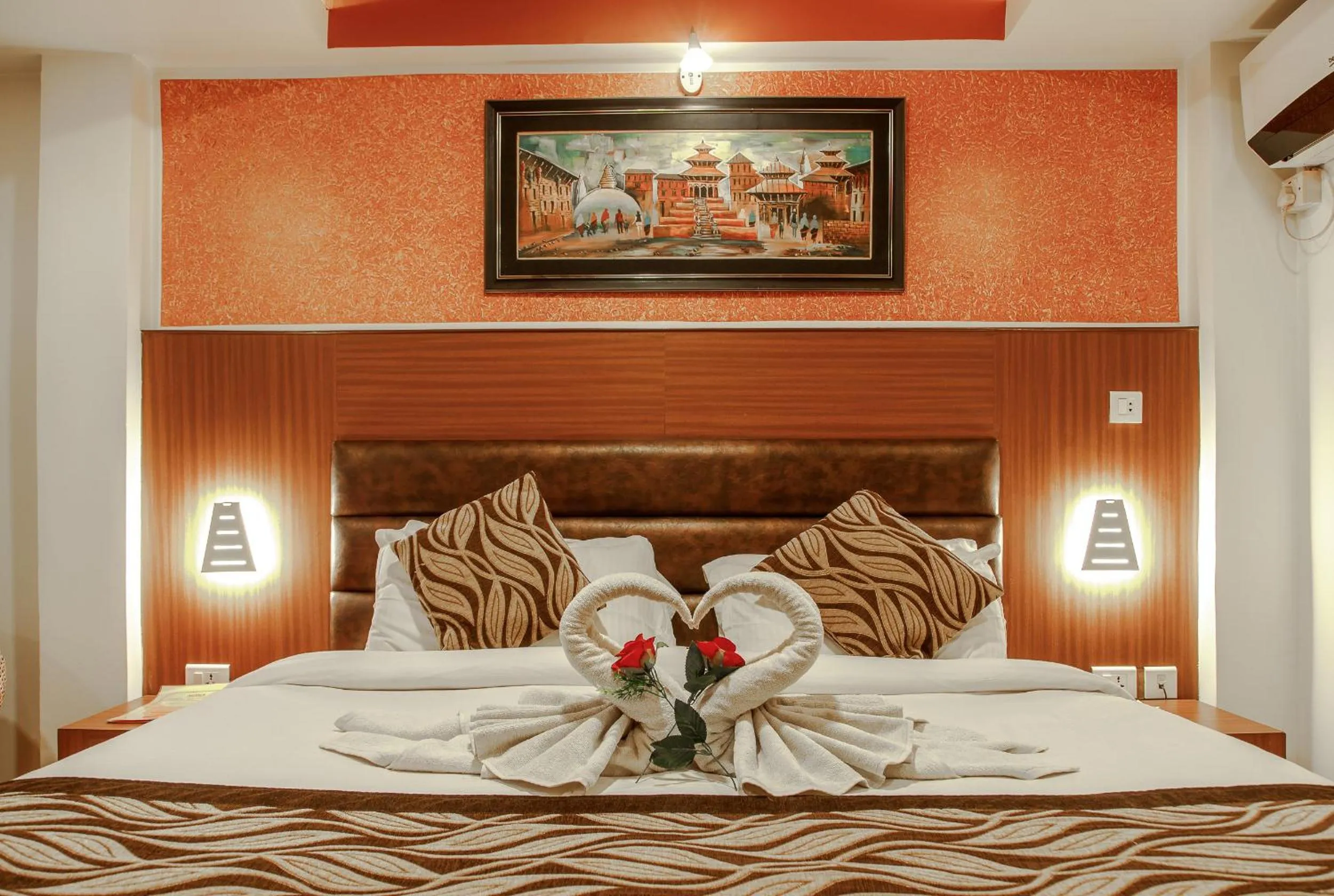 Bed in Hotel Shreesu