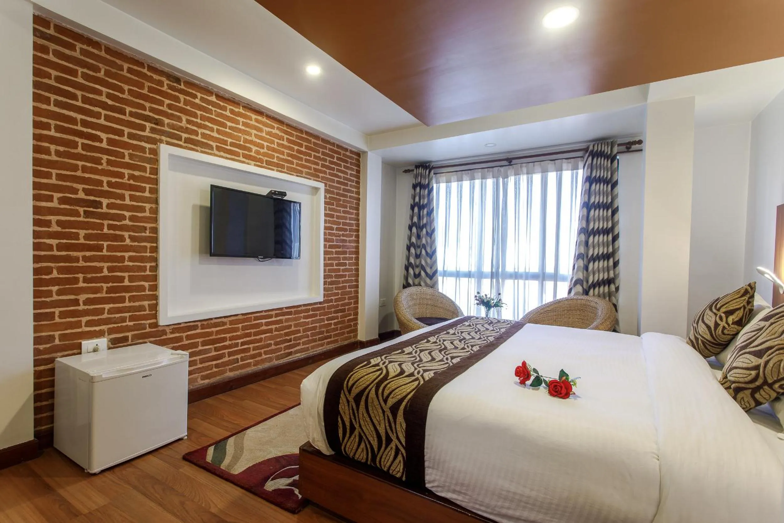 Bed in Hotel Shreesu