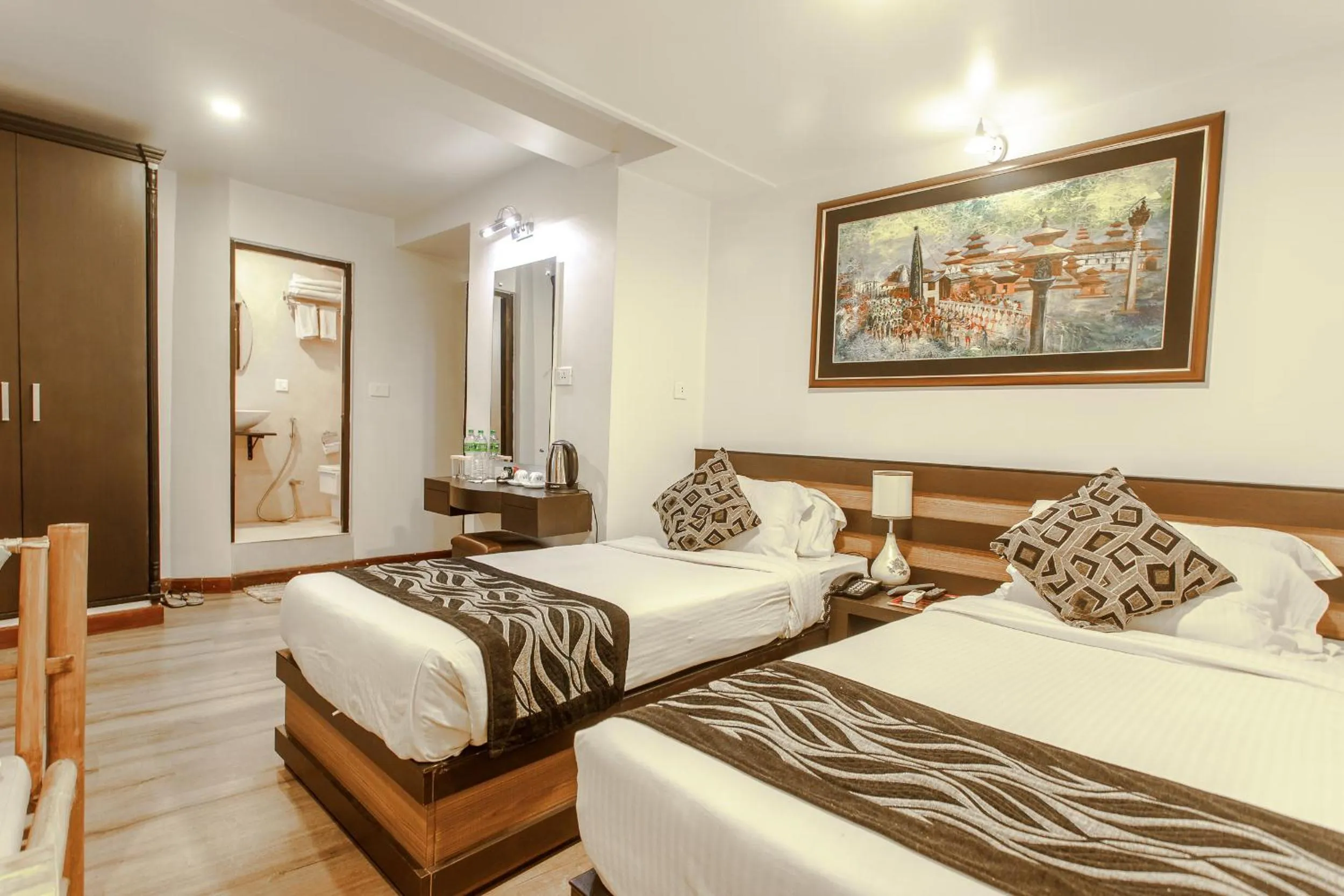 Bed in Hotel Shreesu