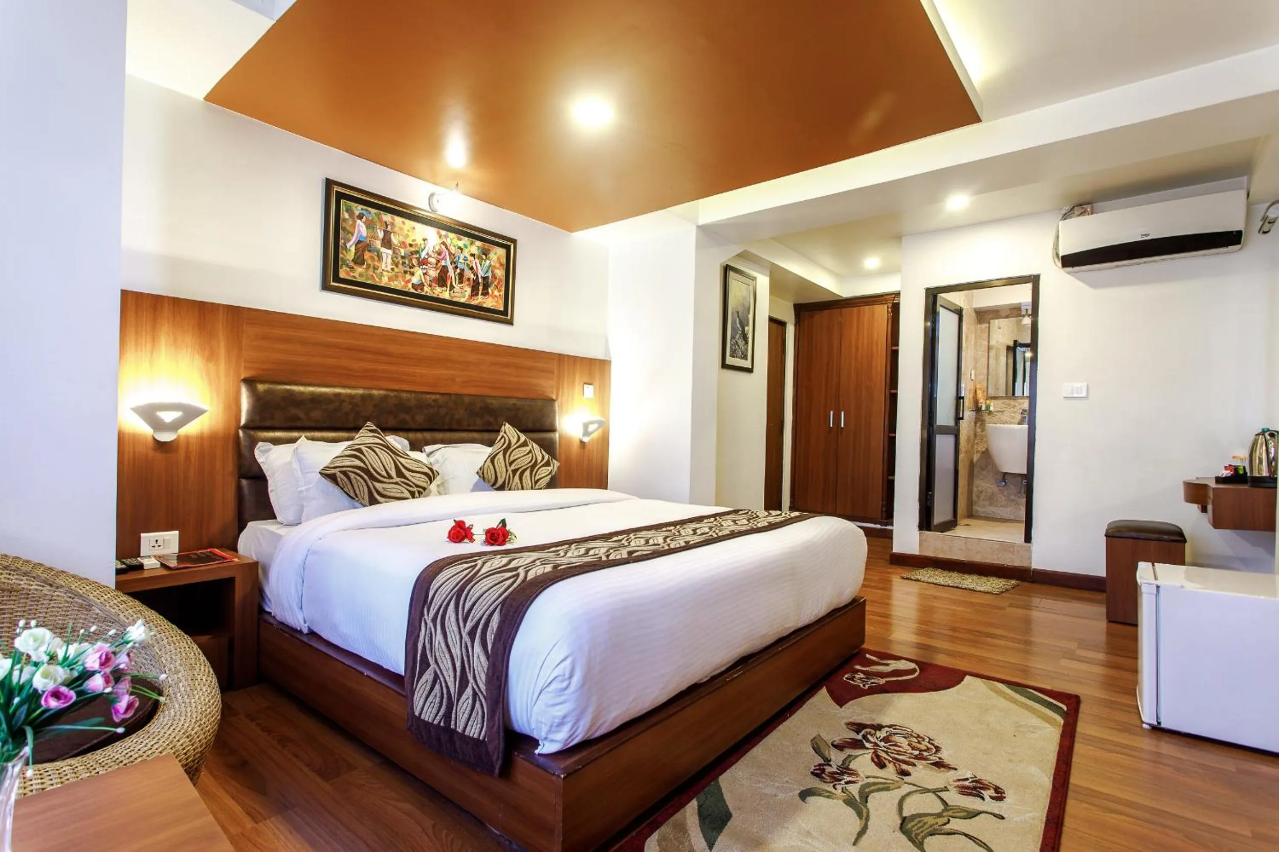 Bed in Hotel Shreesu