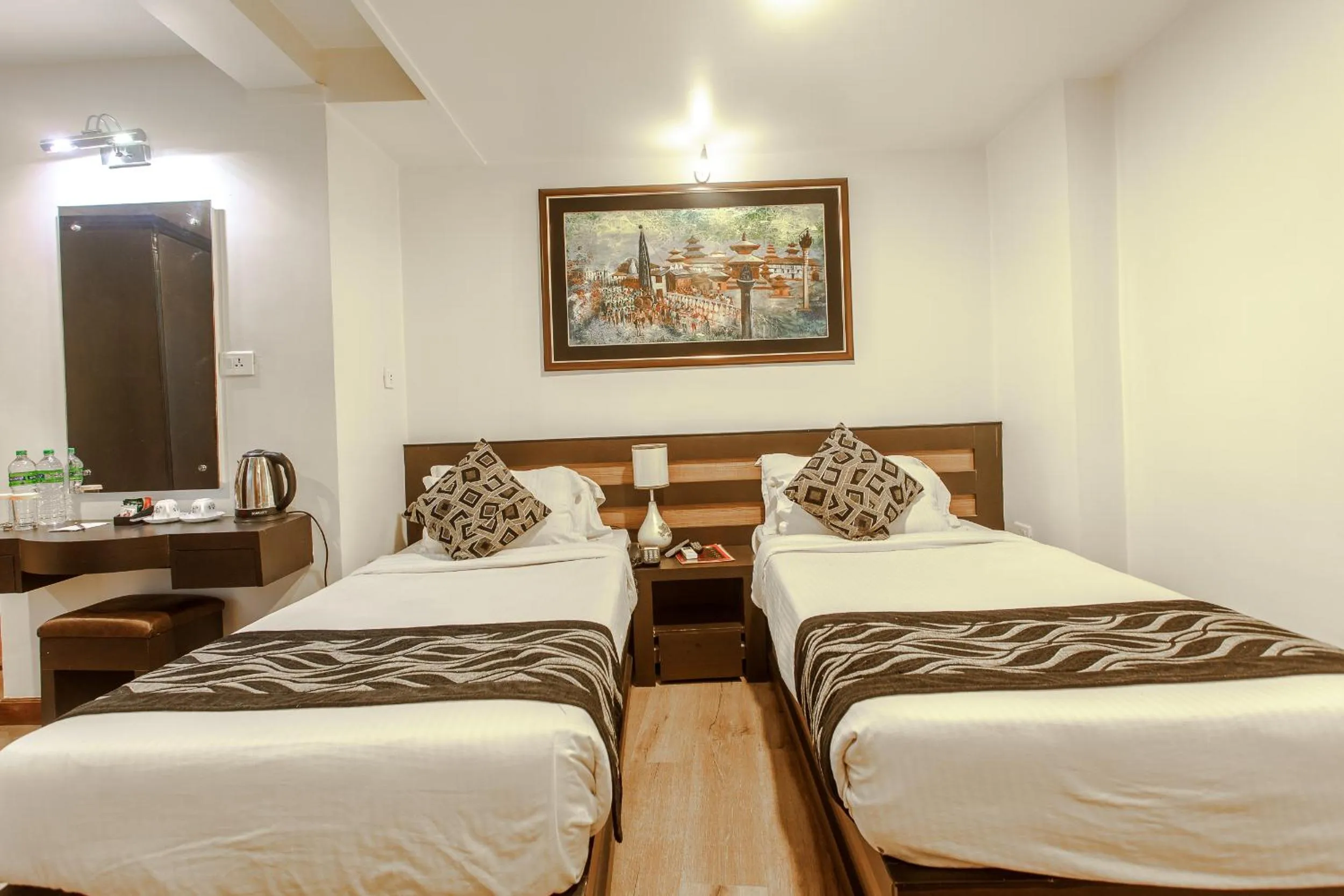 Bed in Hotel Shreesu