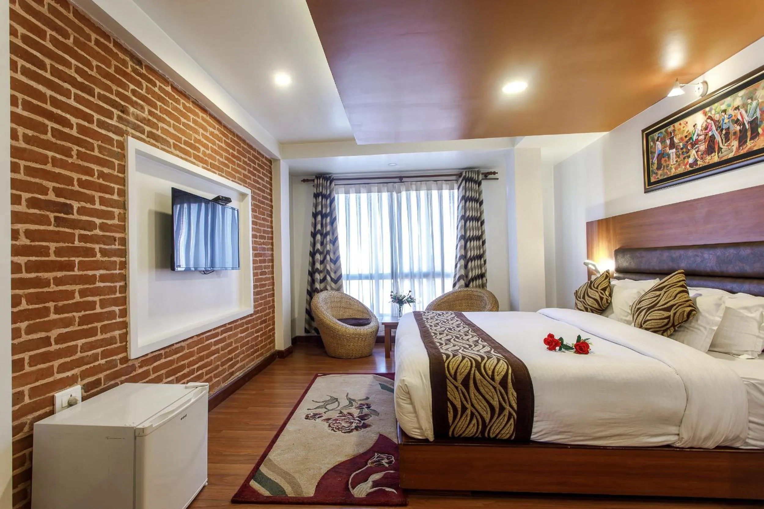 Bed in Hotel Shreesu