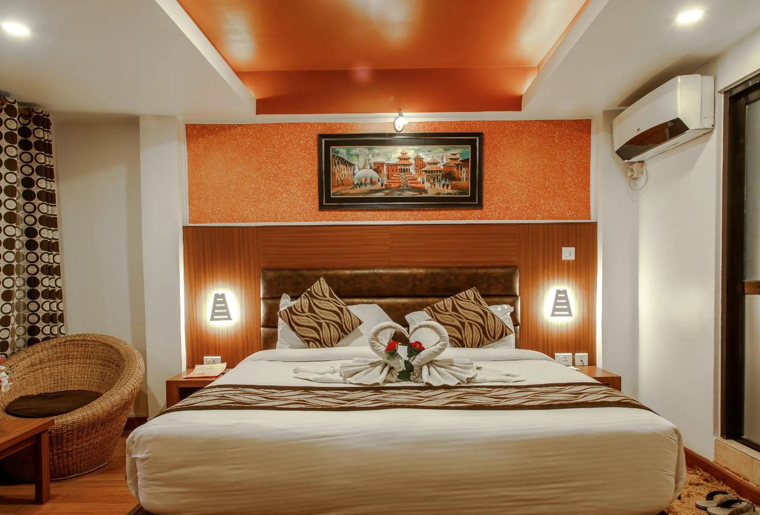 Bed in Hotel Shreesu