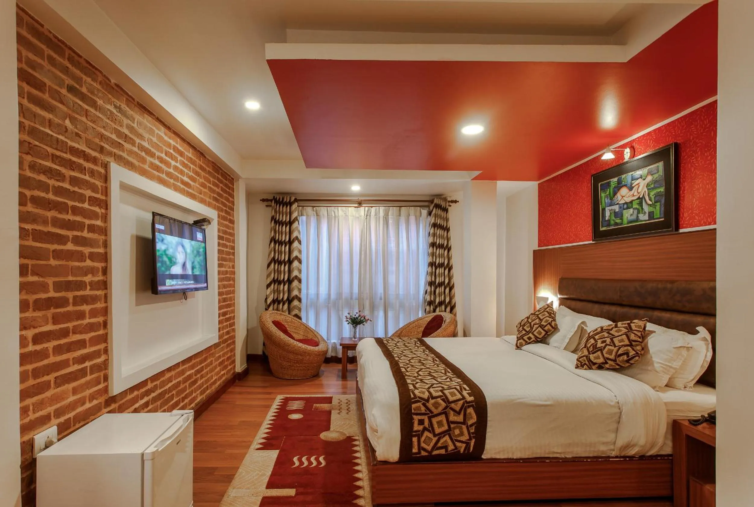 Bed in Hotel Shreesu