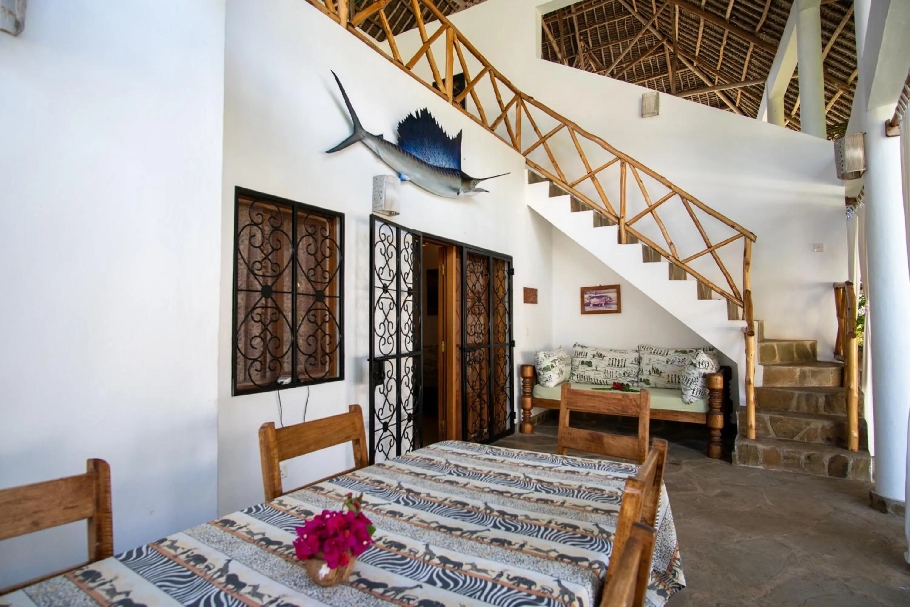 Dining area, Bed in Rafiki Village