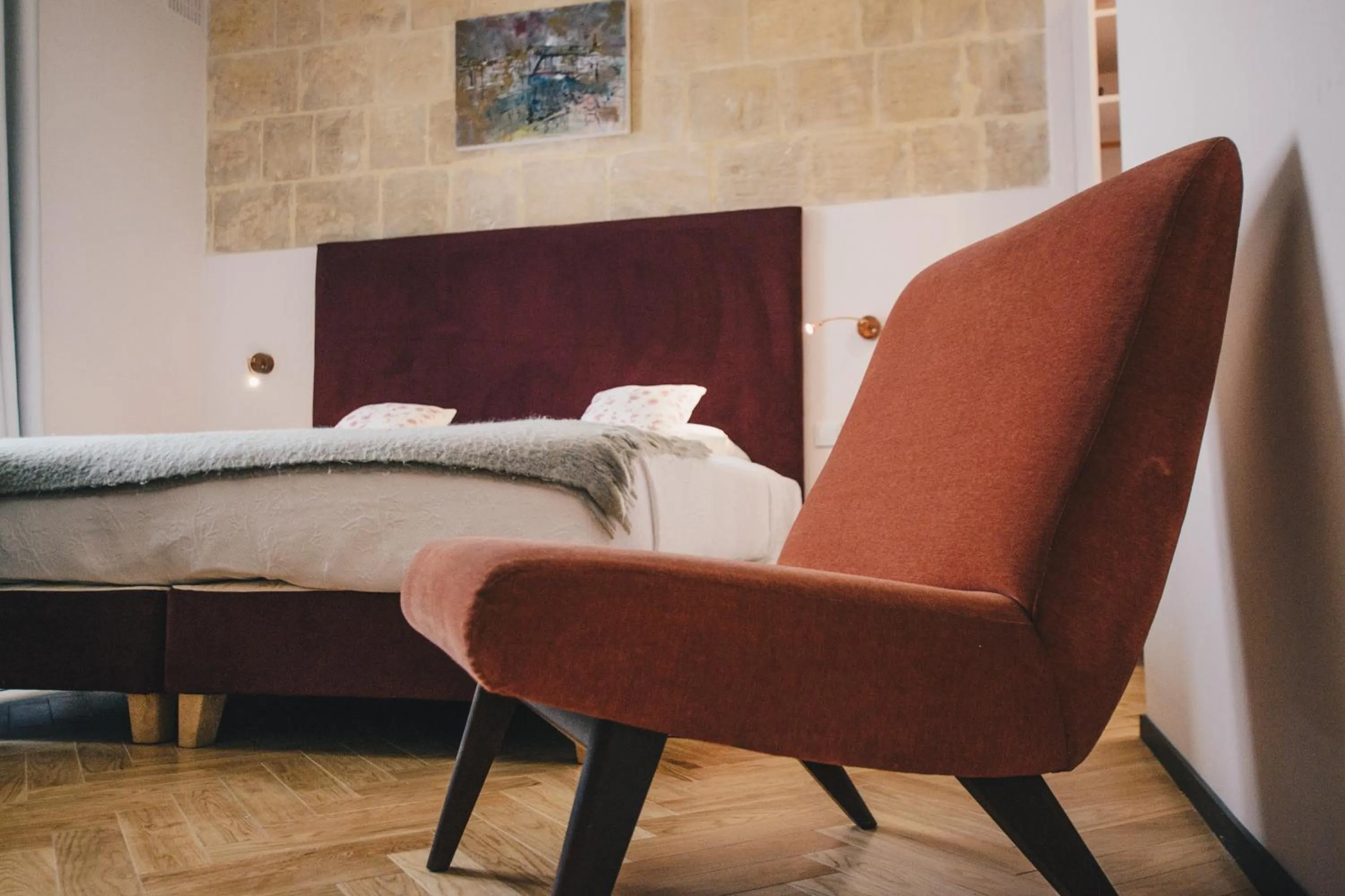 Bed in Sally Port Suites