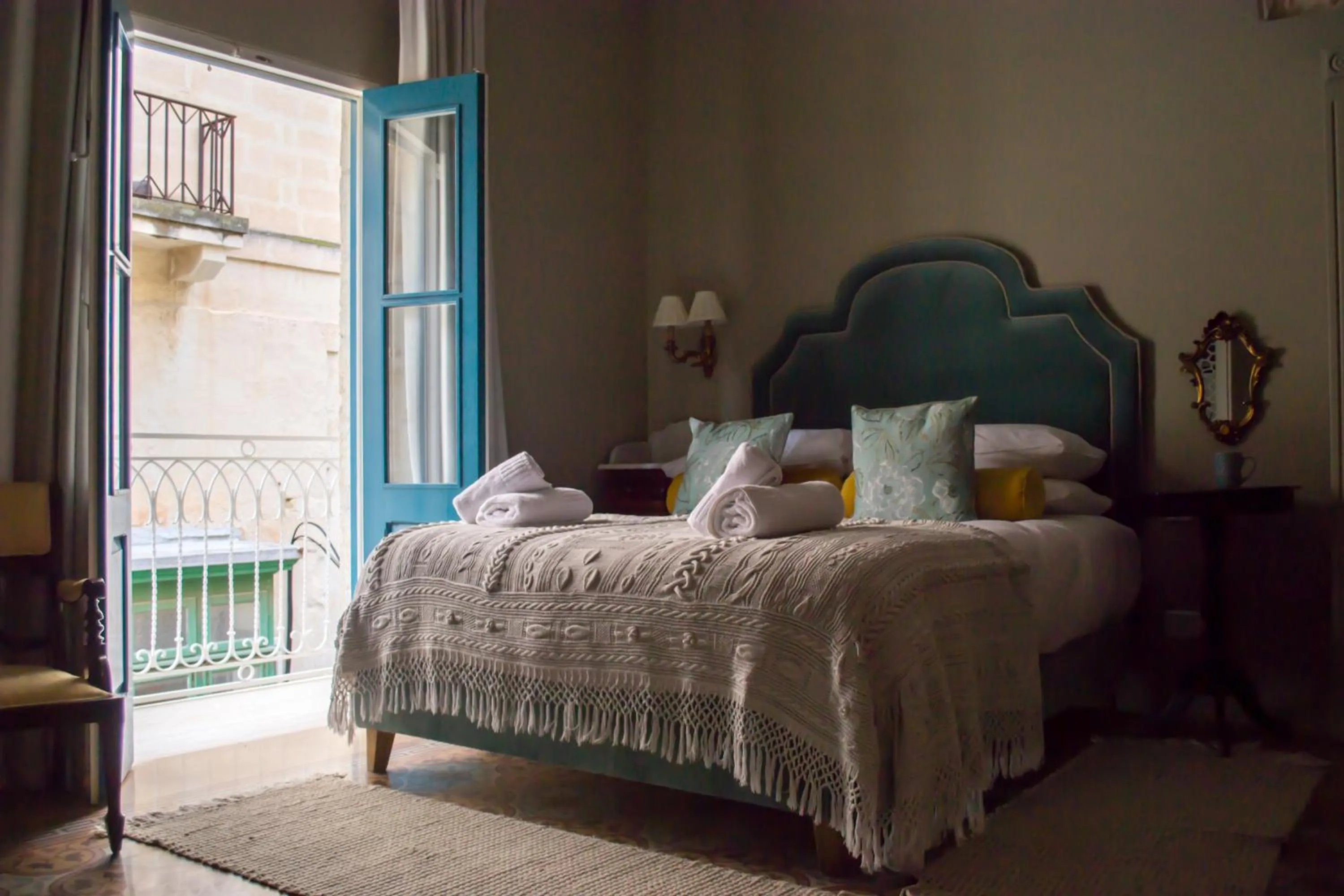 Bed in Sally Port Suites