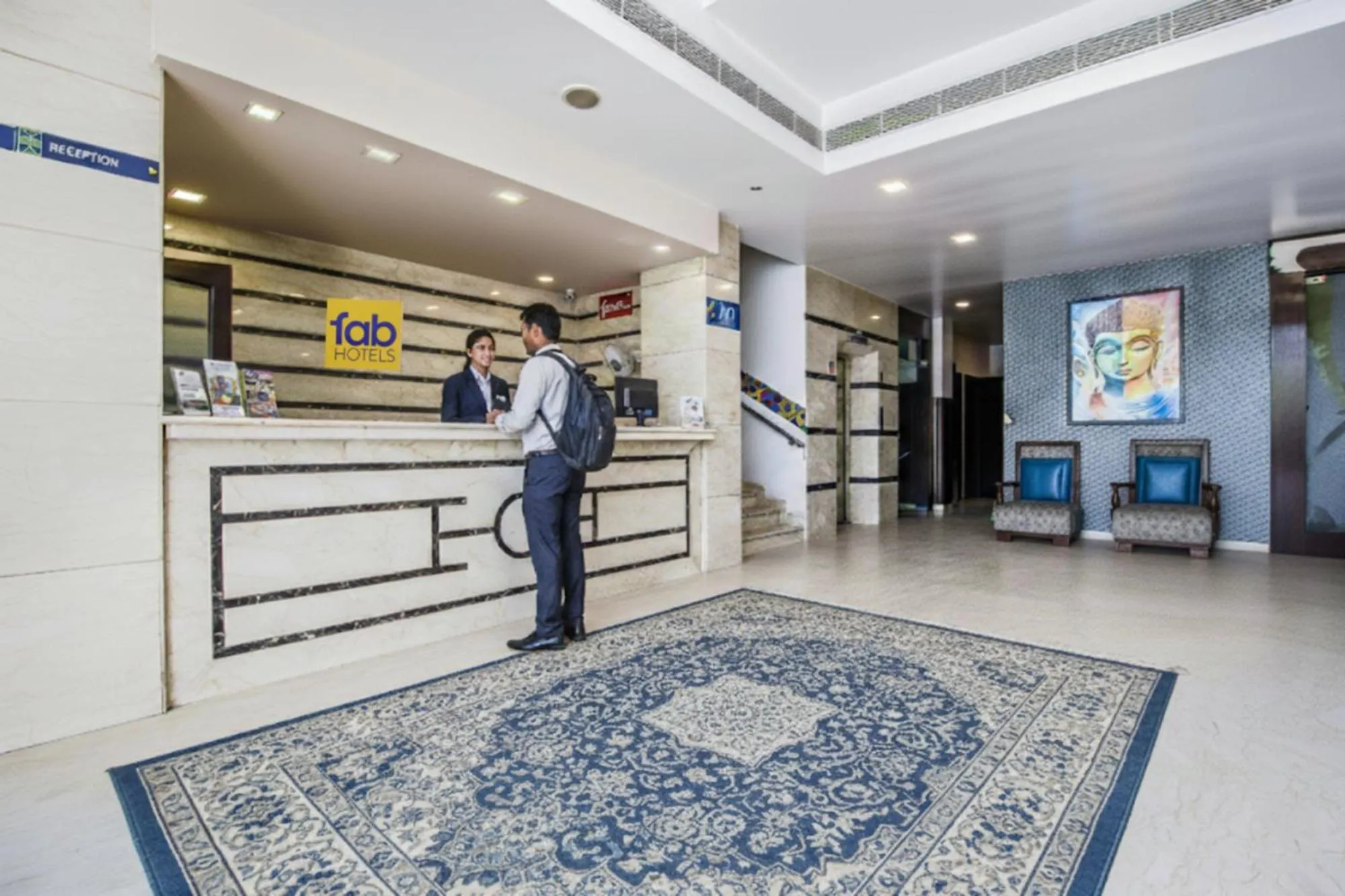 Lobby or reception in FabHotel Aaykay Model Town