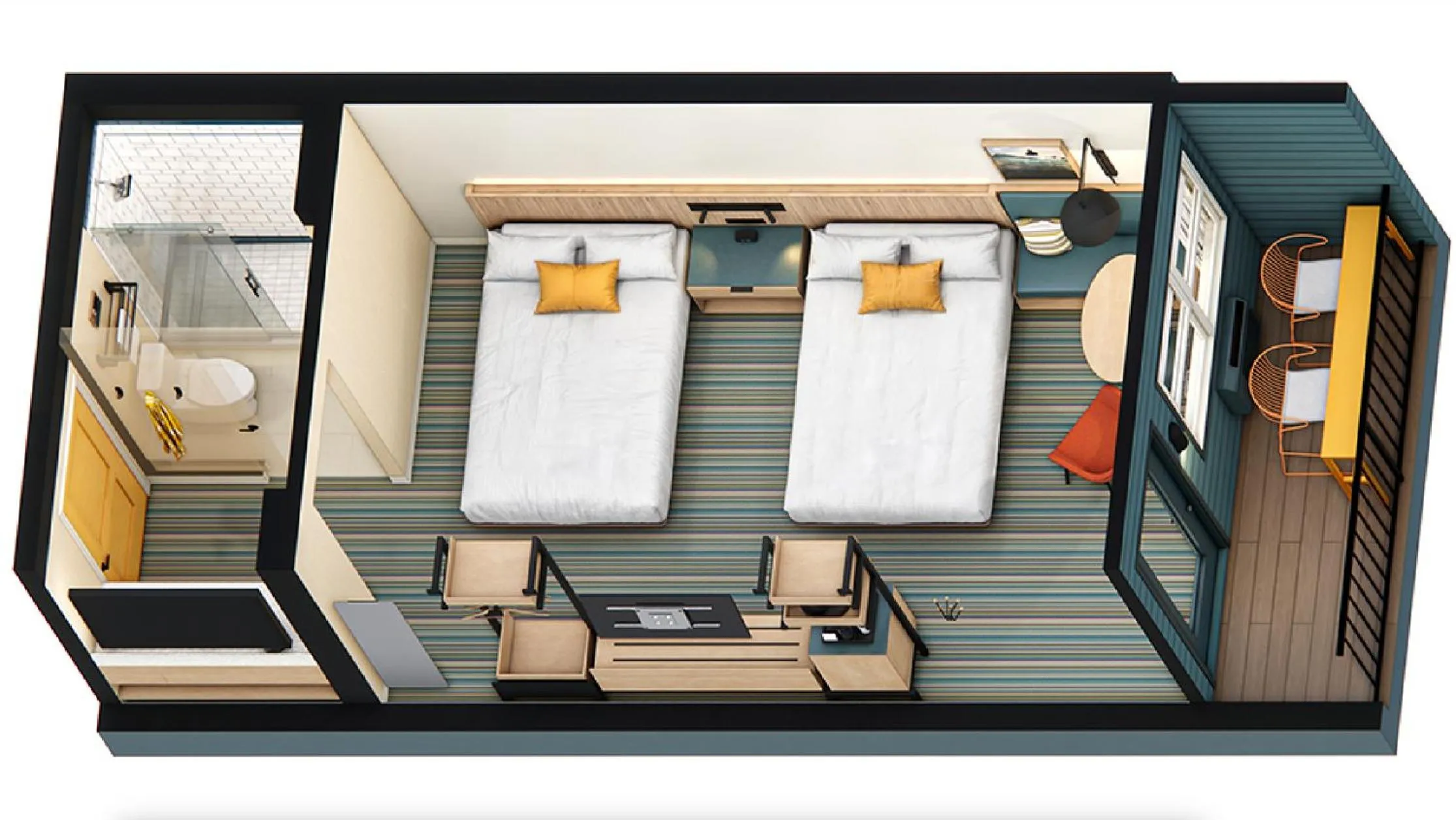 Bed in Atlantic View Hotel