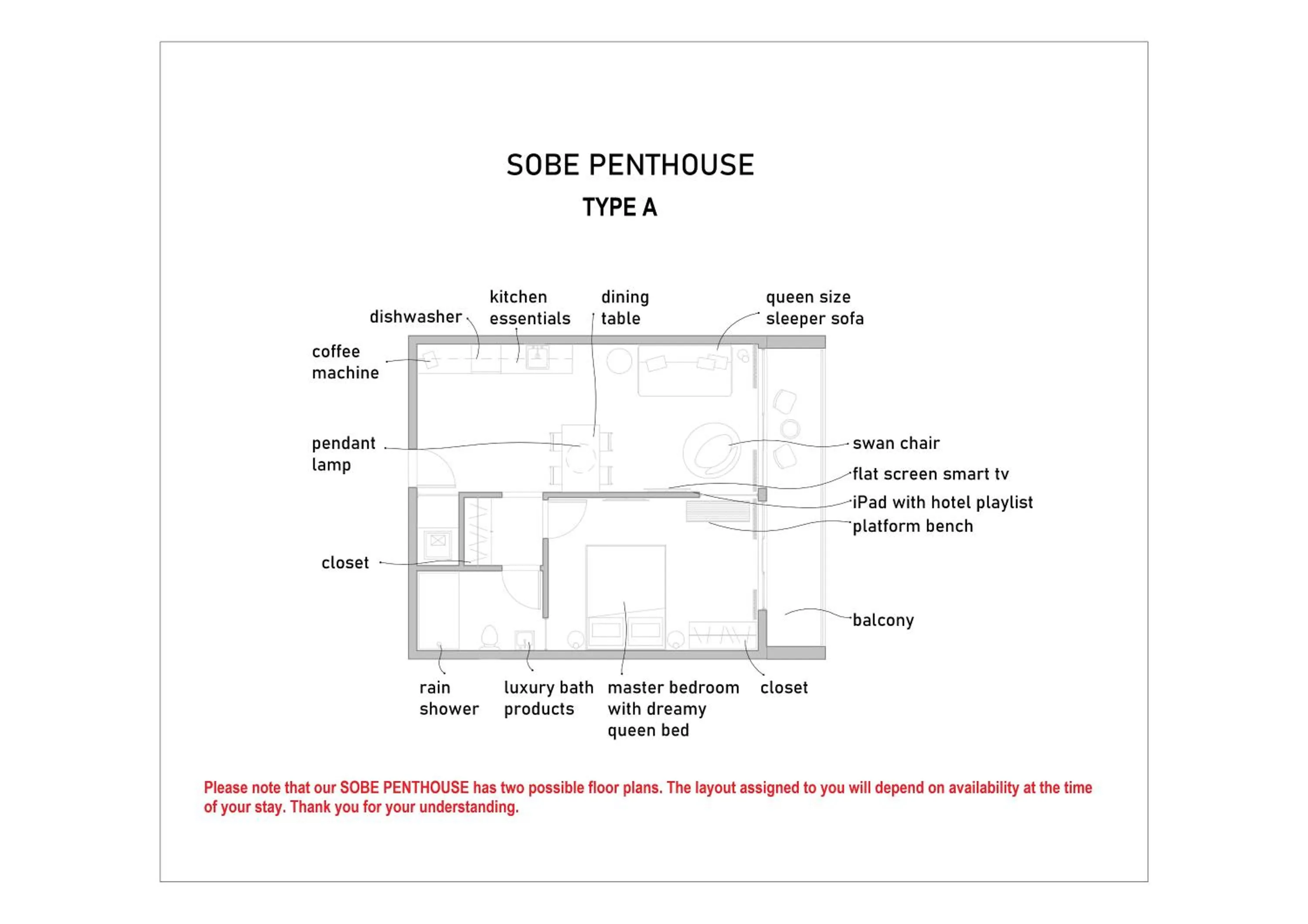 Floor plan in ABAE Hotel by Eskape Collection