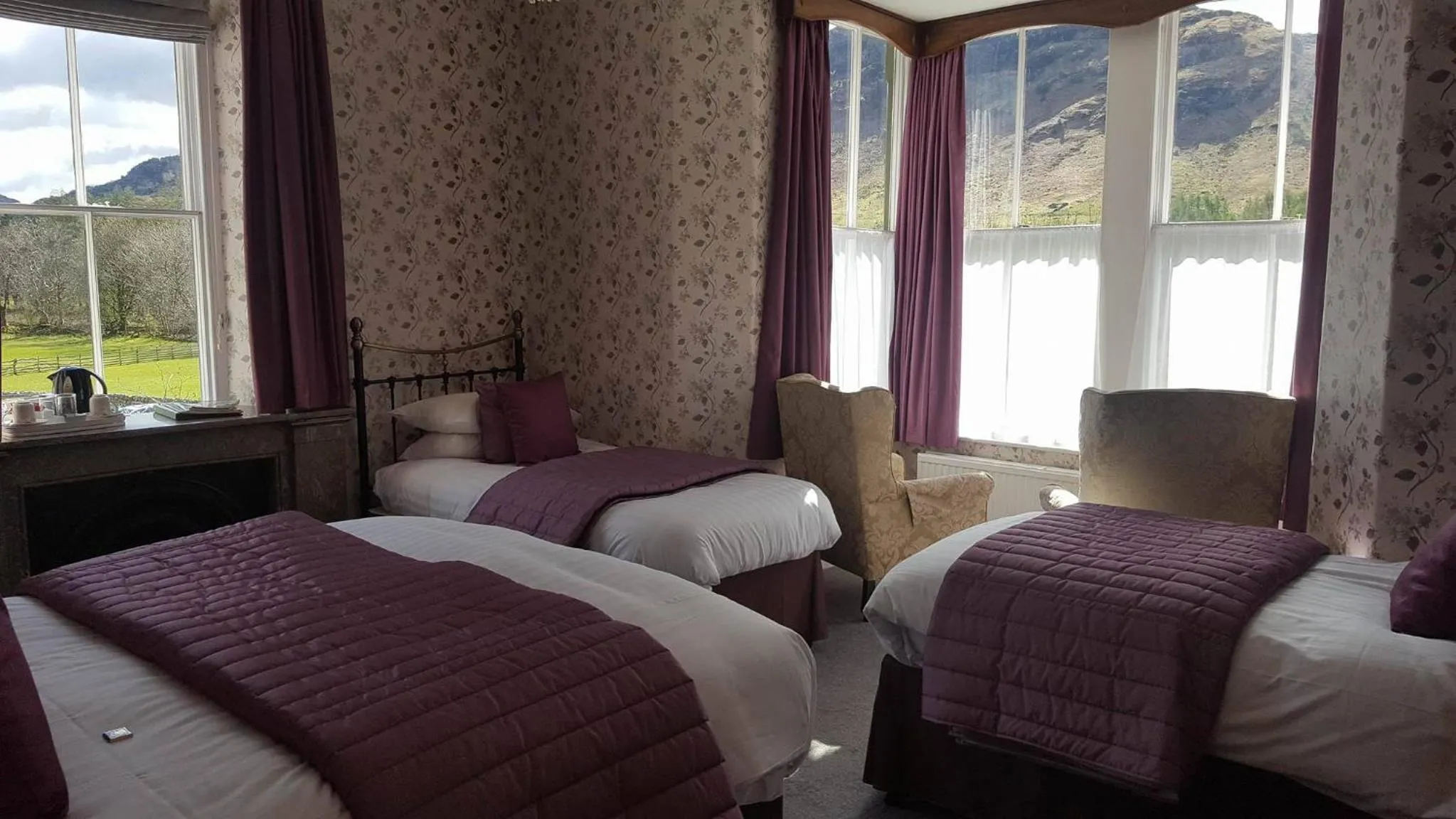 Bed in The Old Dungeon Ghyll Hotel