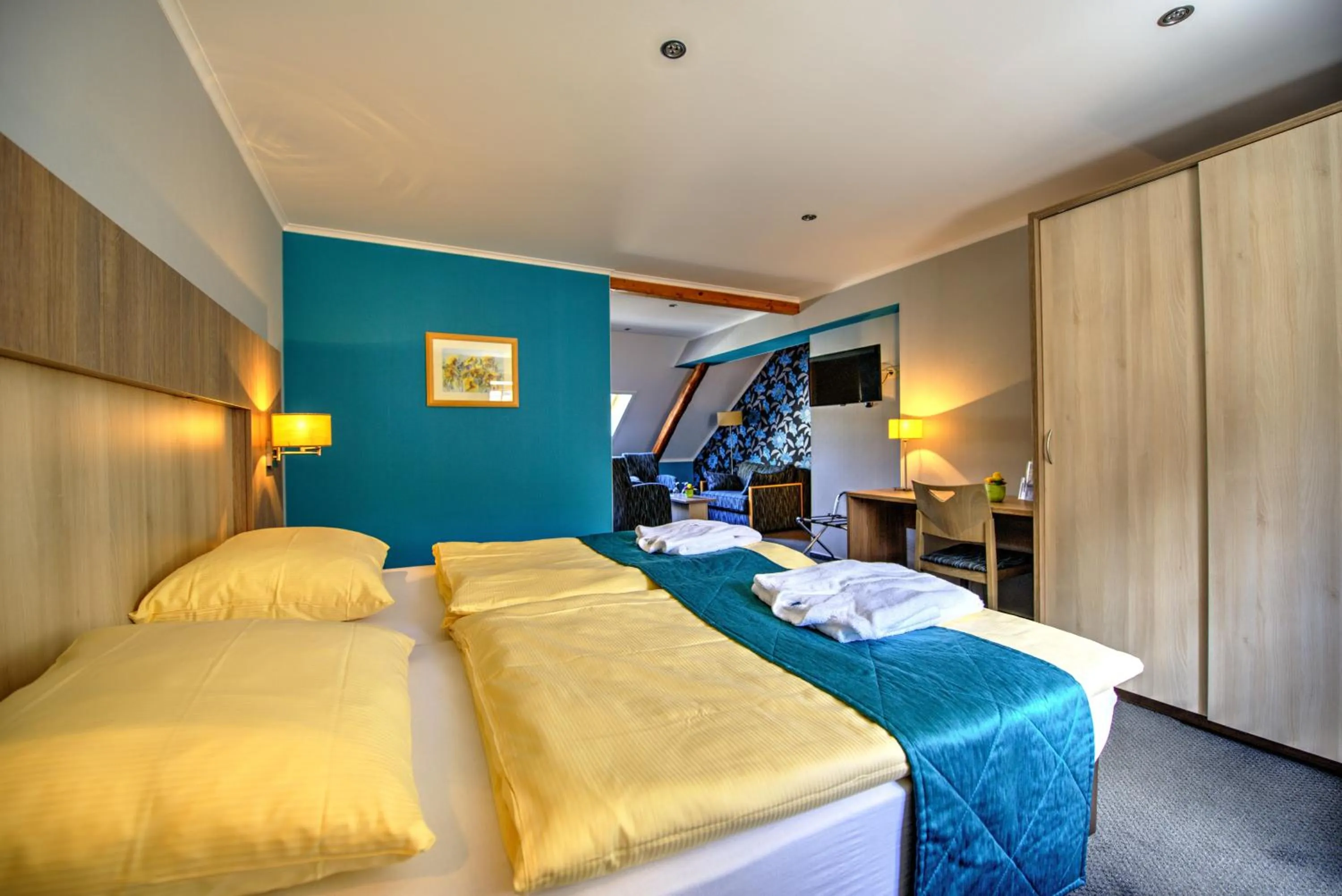 Bed in Hotel du Commerce - Restaurant La Table de Clervaux