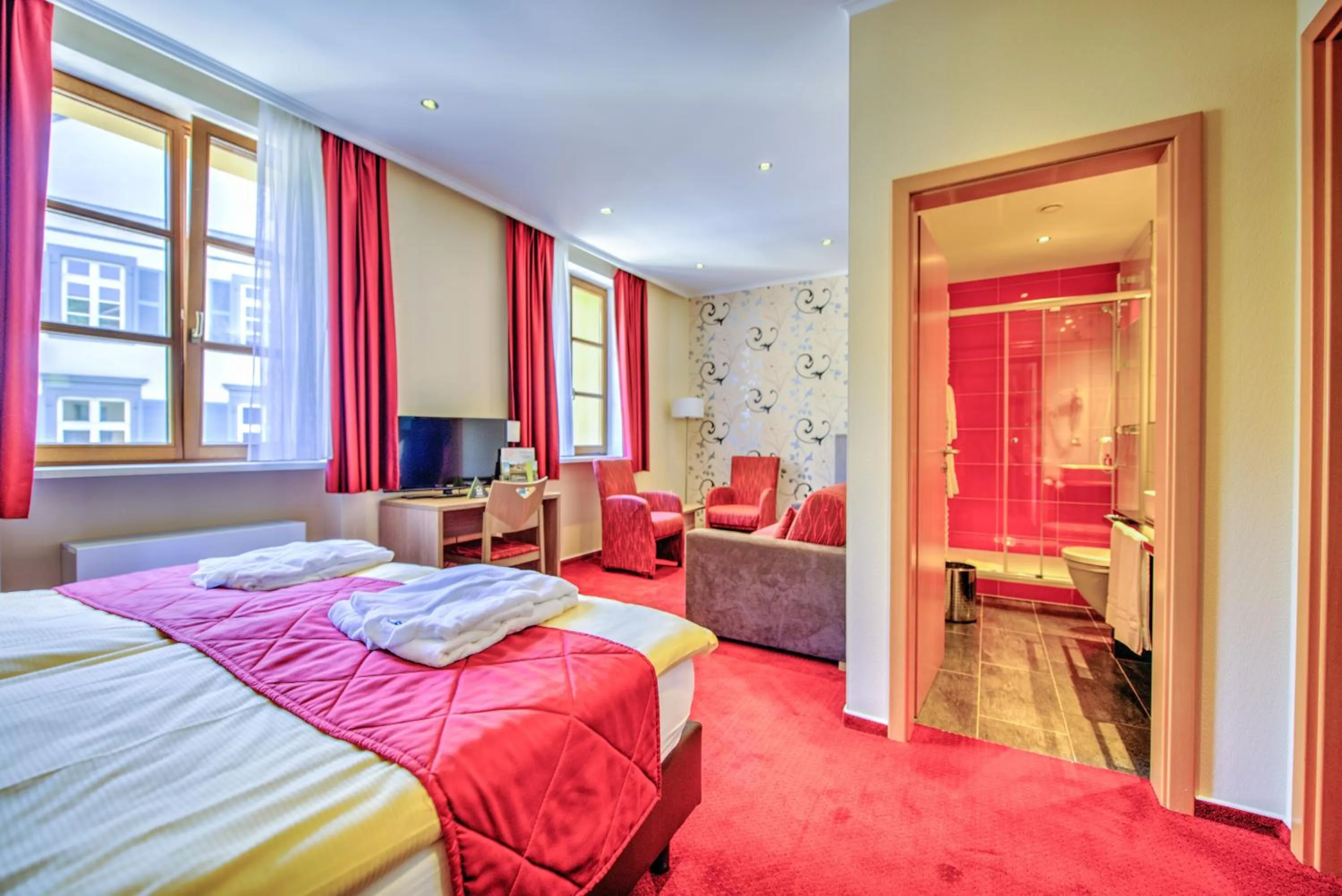 Bed in Hotel du Commerce - Restaurant La Table de Clervaux