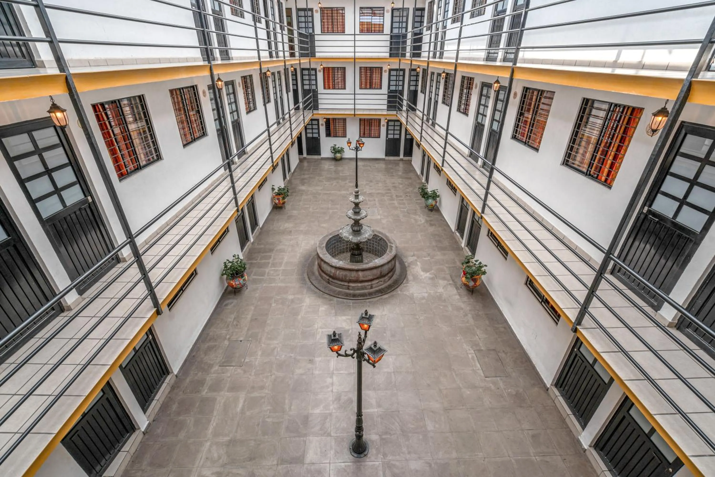 Inner courtyard view in Cinco de Mayo Hotel