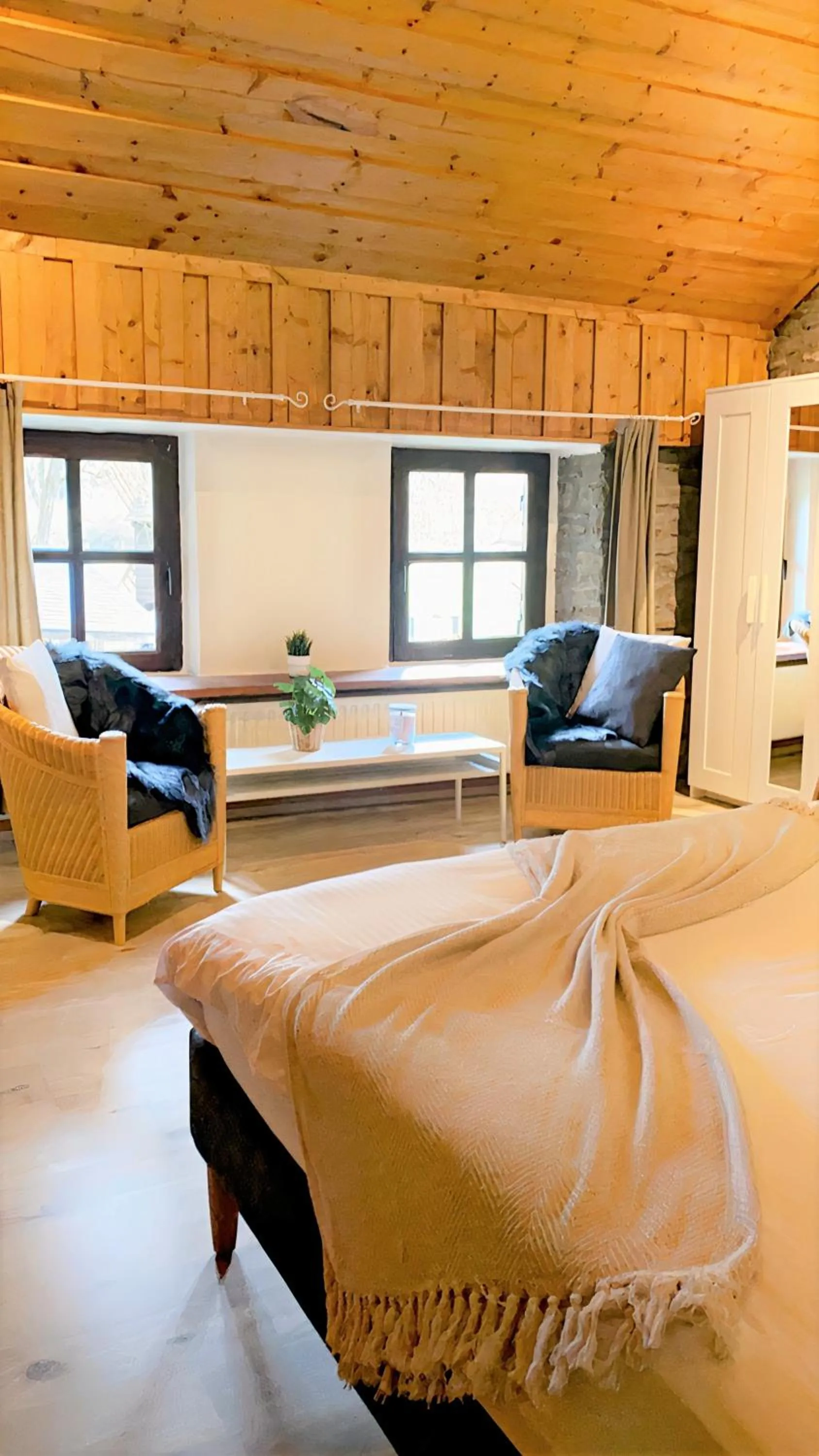 Seating area, Bed in Domaine du Moulin d'Asselborn