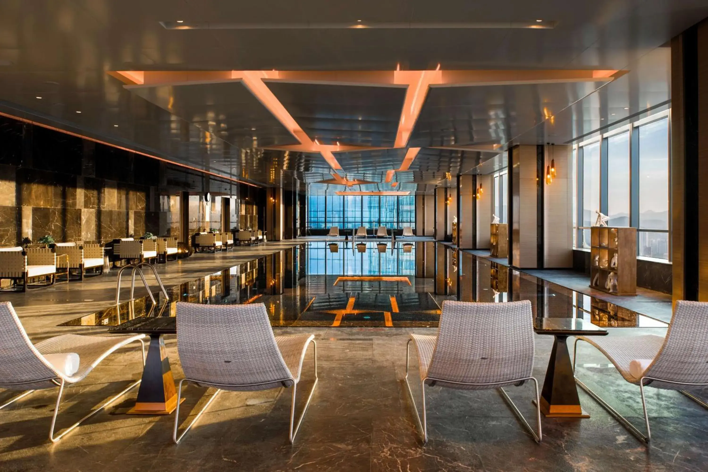 Pool view in Hilton Jinan South Hotel & Residences Pool view in Hilton Jinan South Hotel & Residences