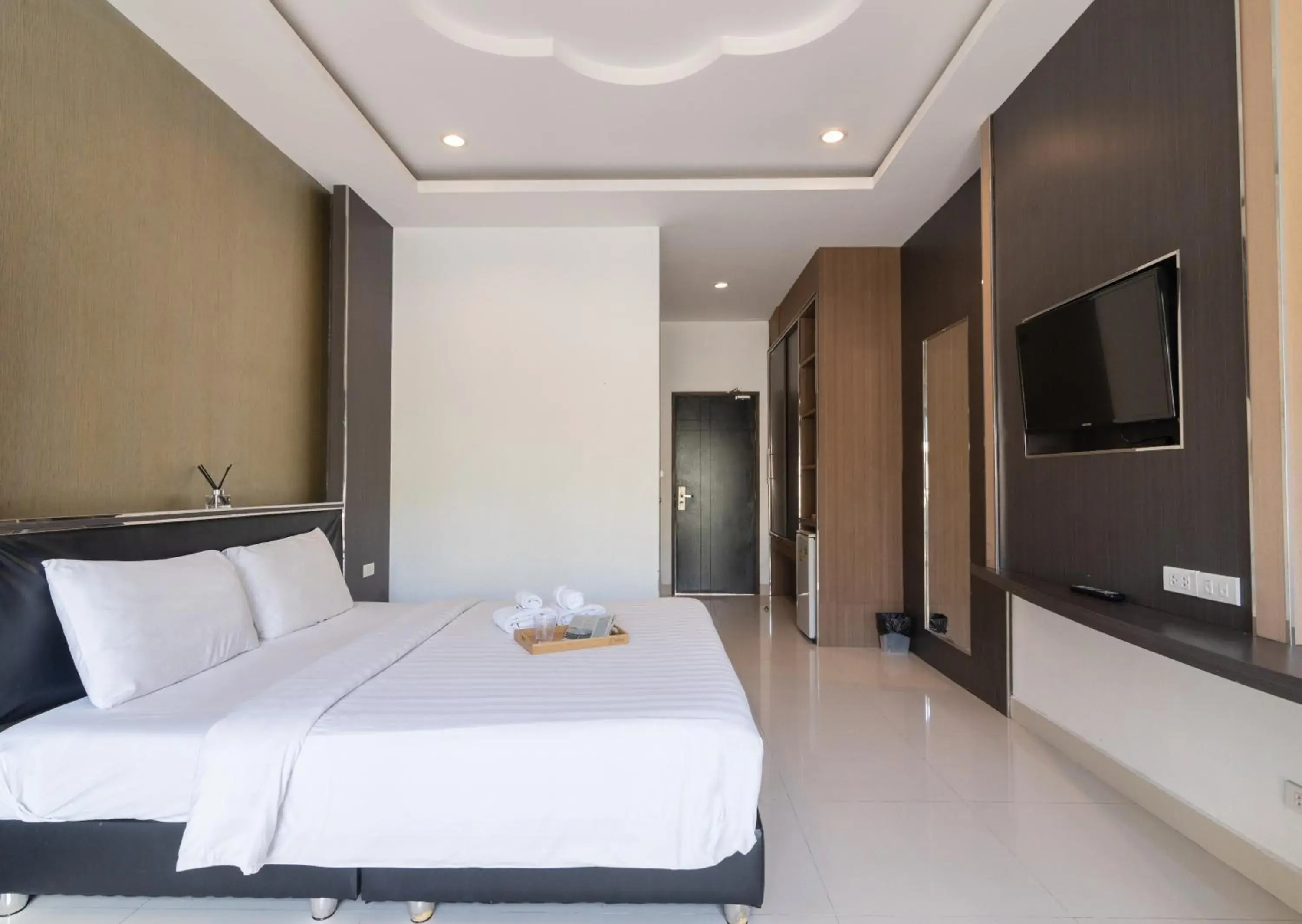 Bedroom, Bed in Tribe Pattaya SHA certificated