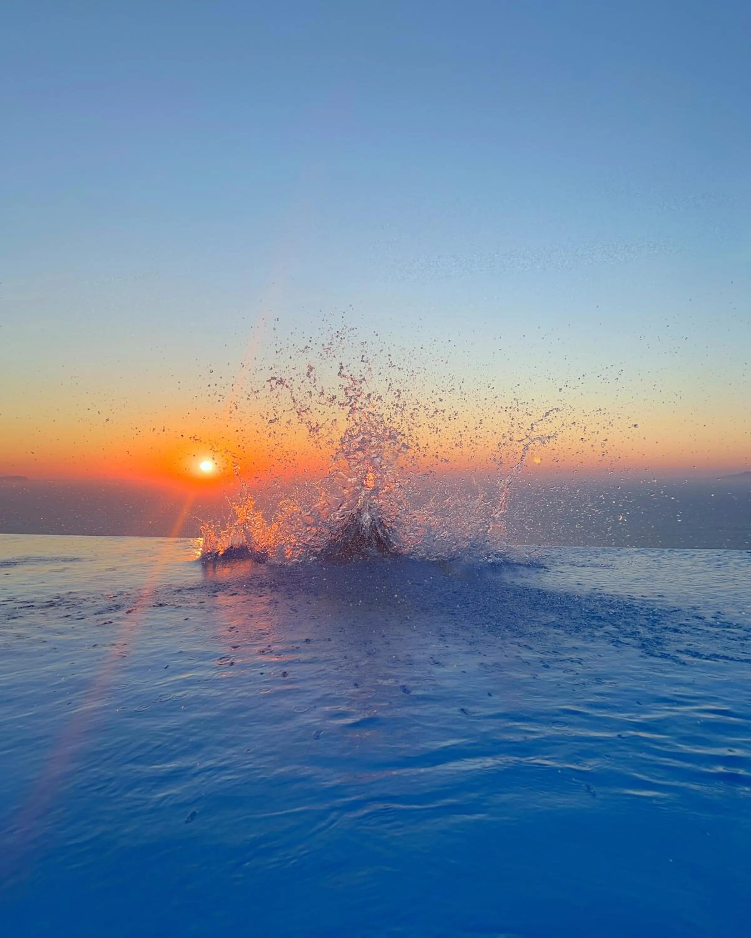 Pool view in Luna Rossa Santorini