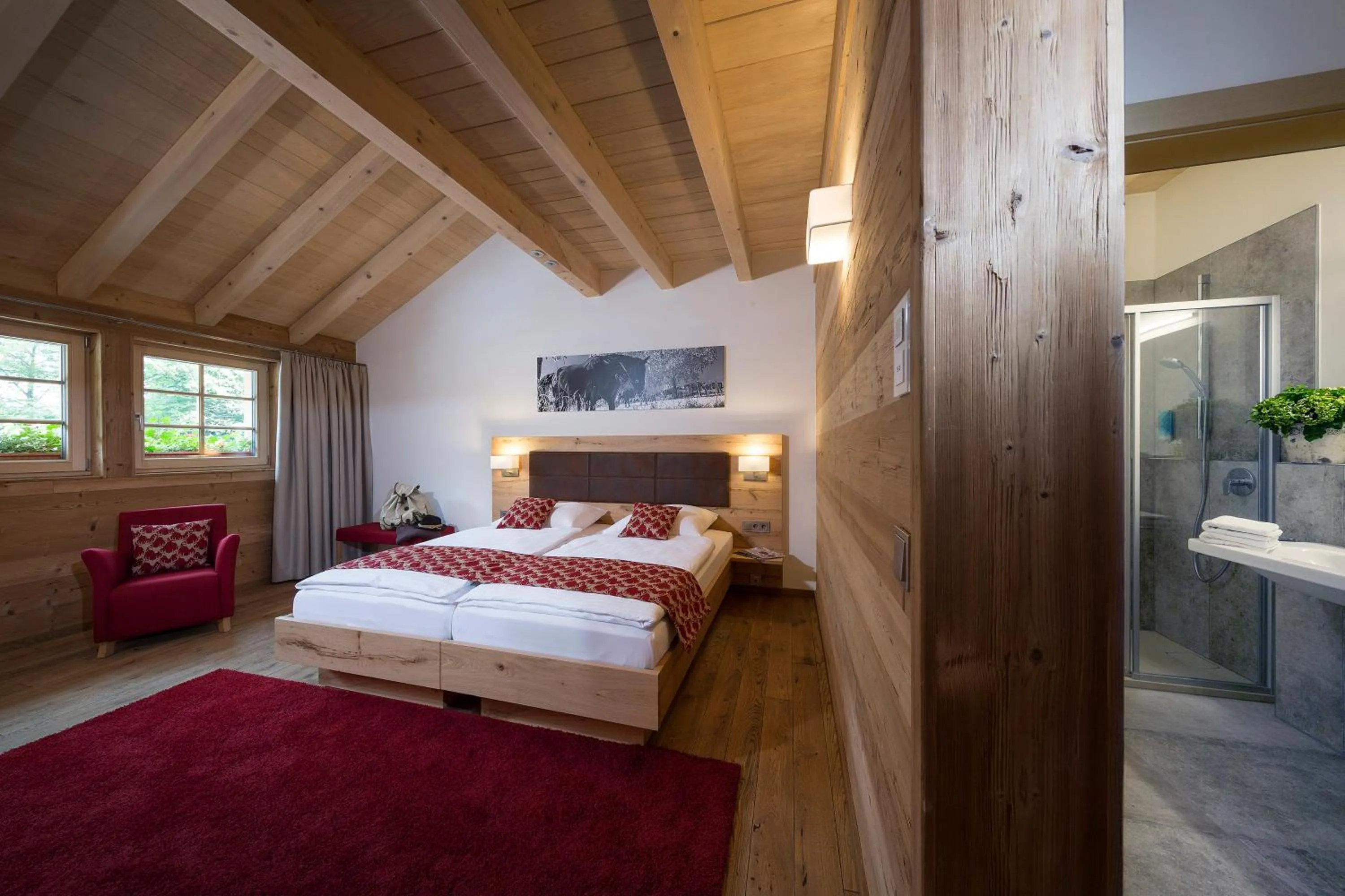 Bed in Gästehaus der Geroldsauer Mühle