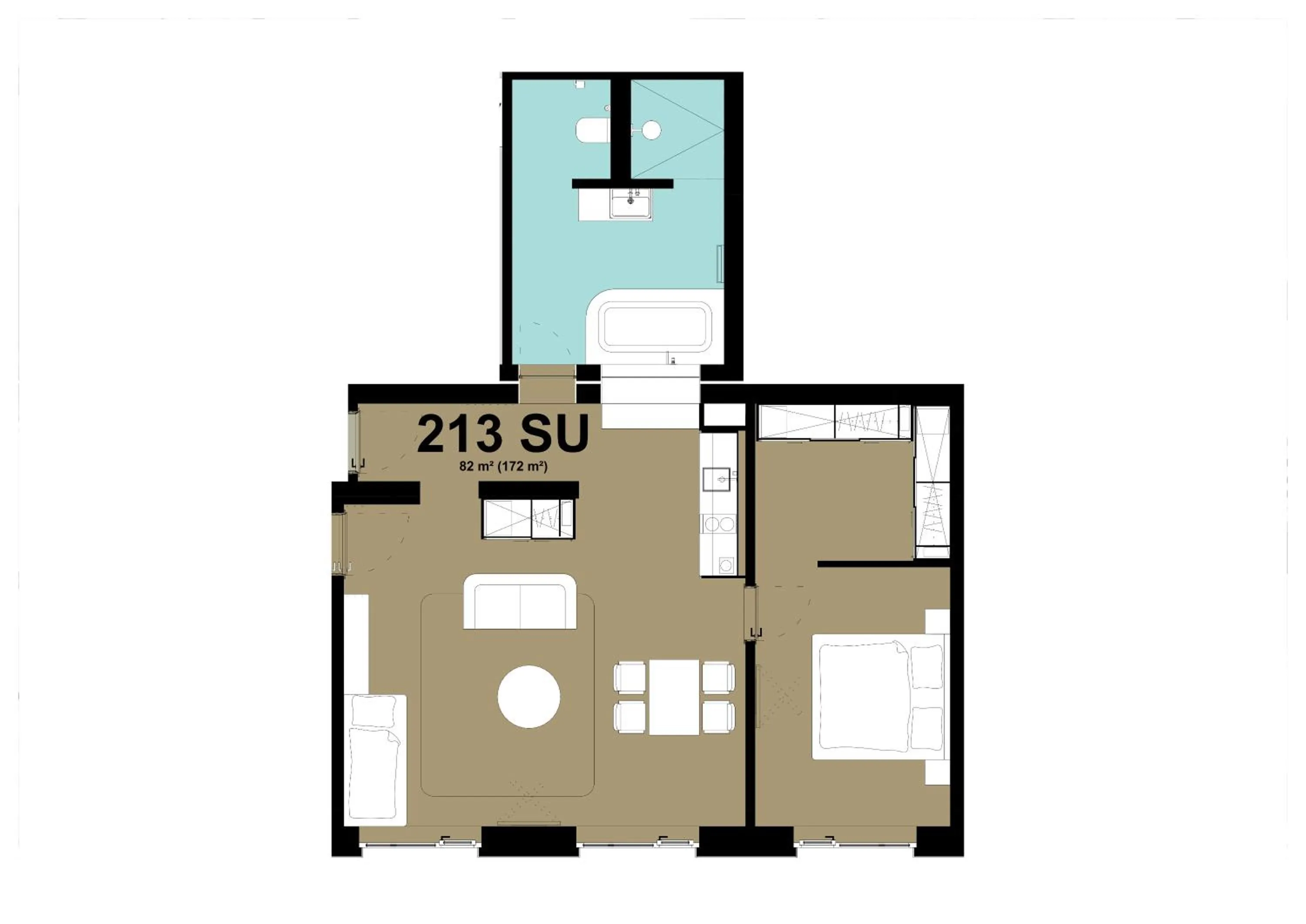 Floor plan in Golden Ball, Exclusive Serviced Apartments Munich