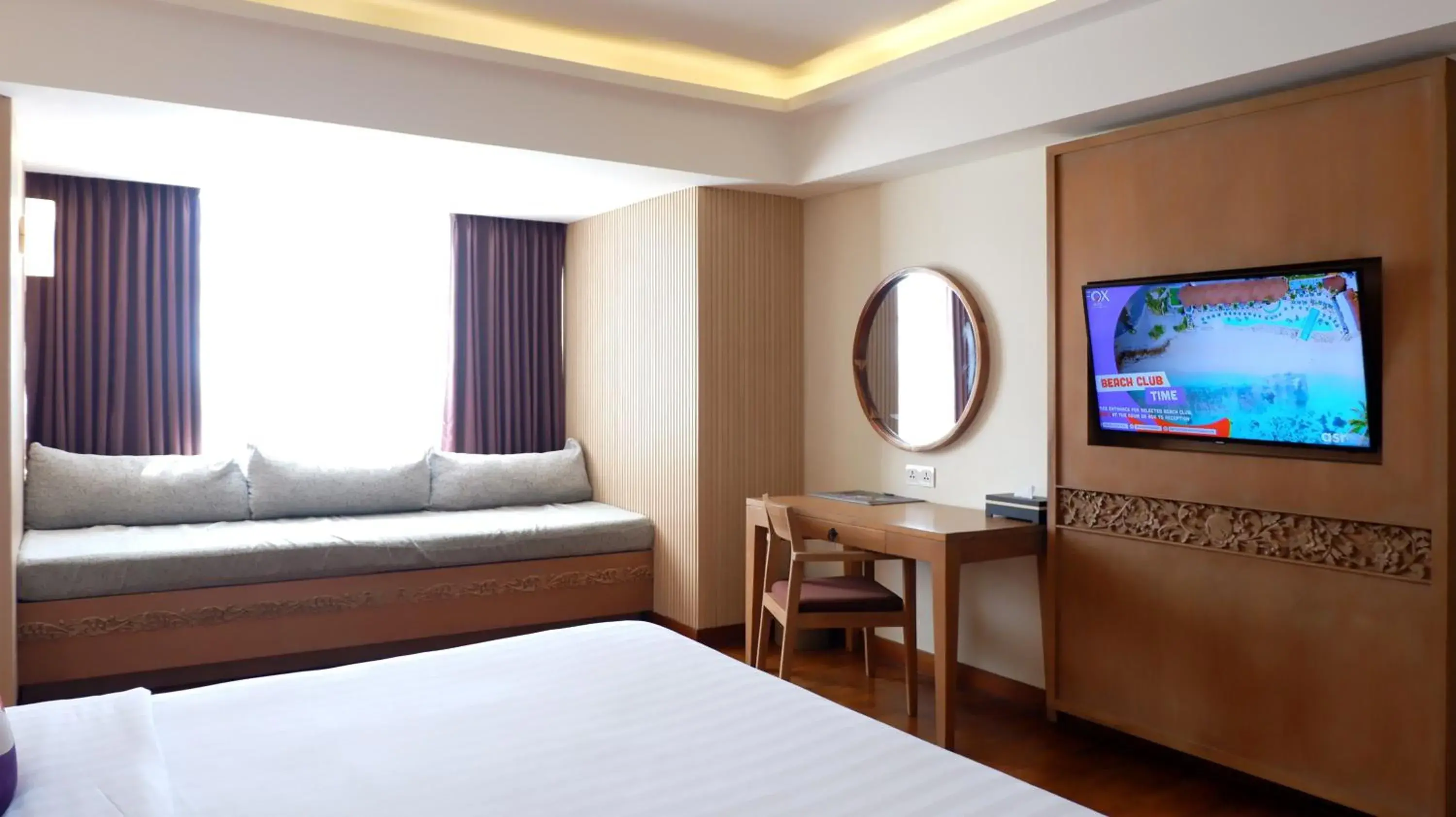 TV and multimedia, Bed in FOX Hotel Jimbaran Beach Bali TV and multimedia, Bed in FOX Hotel Jimbaran Beach Bali