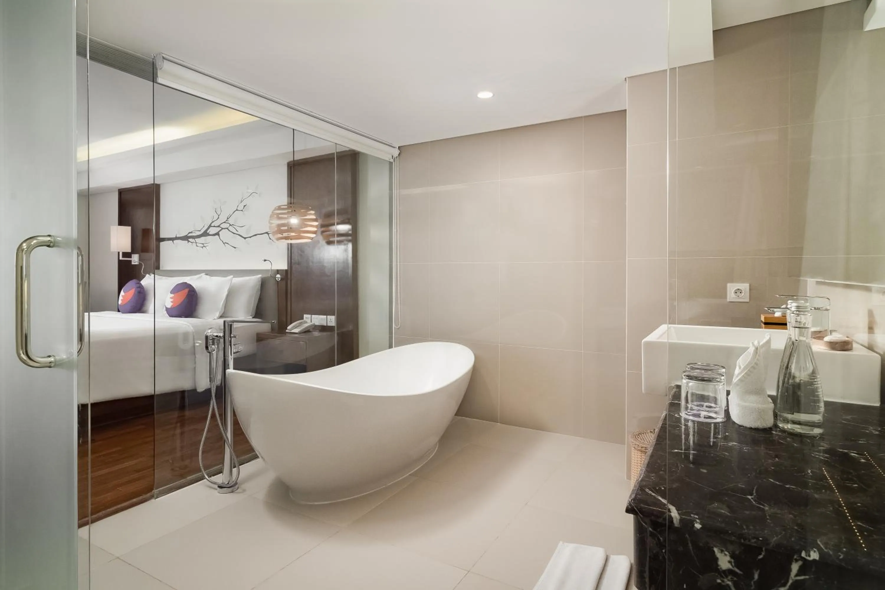 Shower, Bed in FOX Hotel Jimbaran Beach Bali