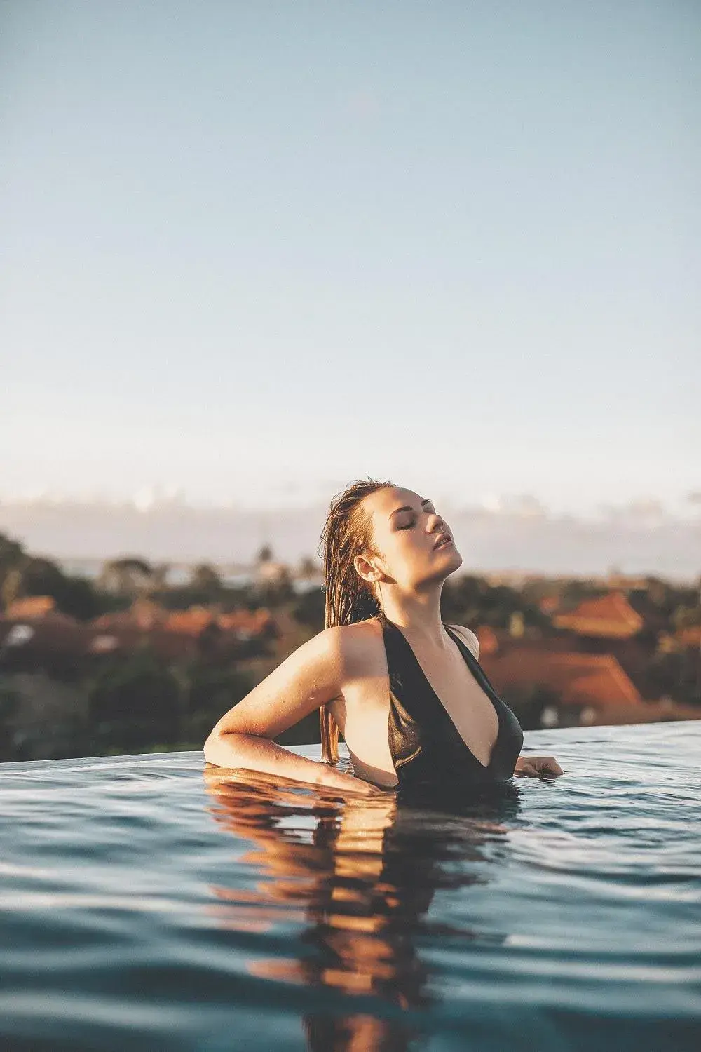 Pool view in FOX Hotel Jimbaran Beach Bali Pool view in FOX Hotel Jimbaran Beach Bali