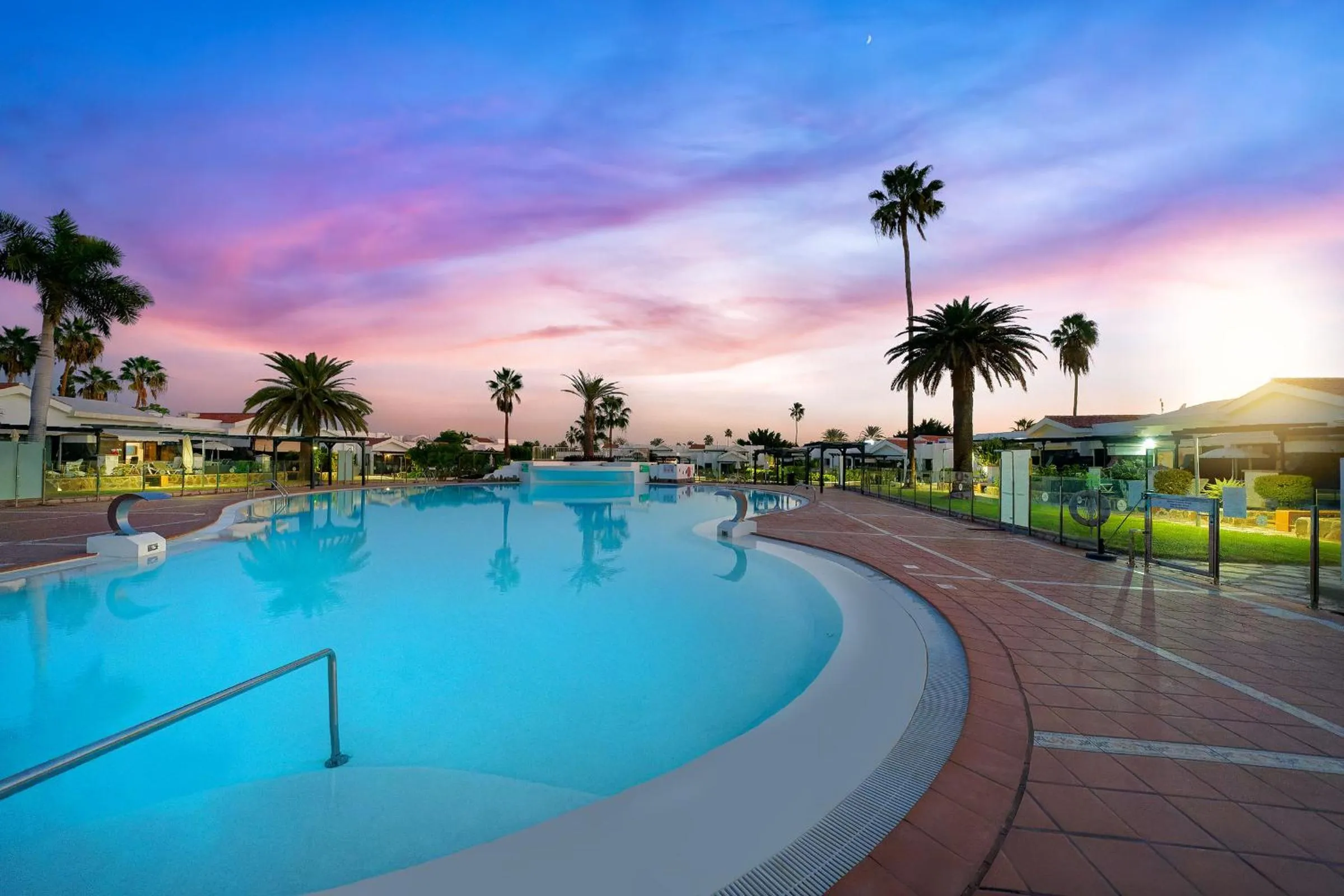 Swimming pool in Maspalomas Lago Canary Sunset