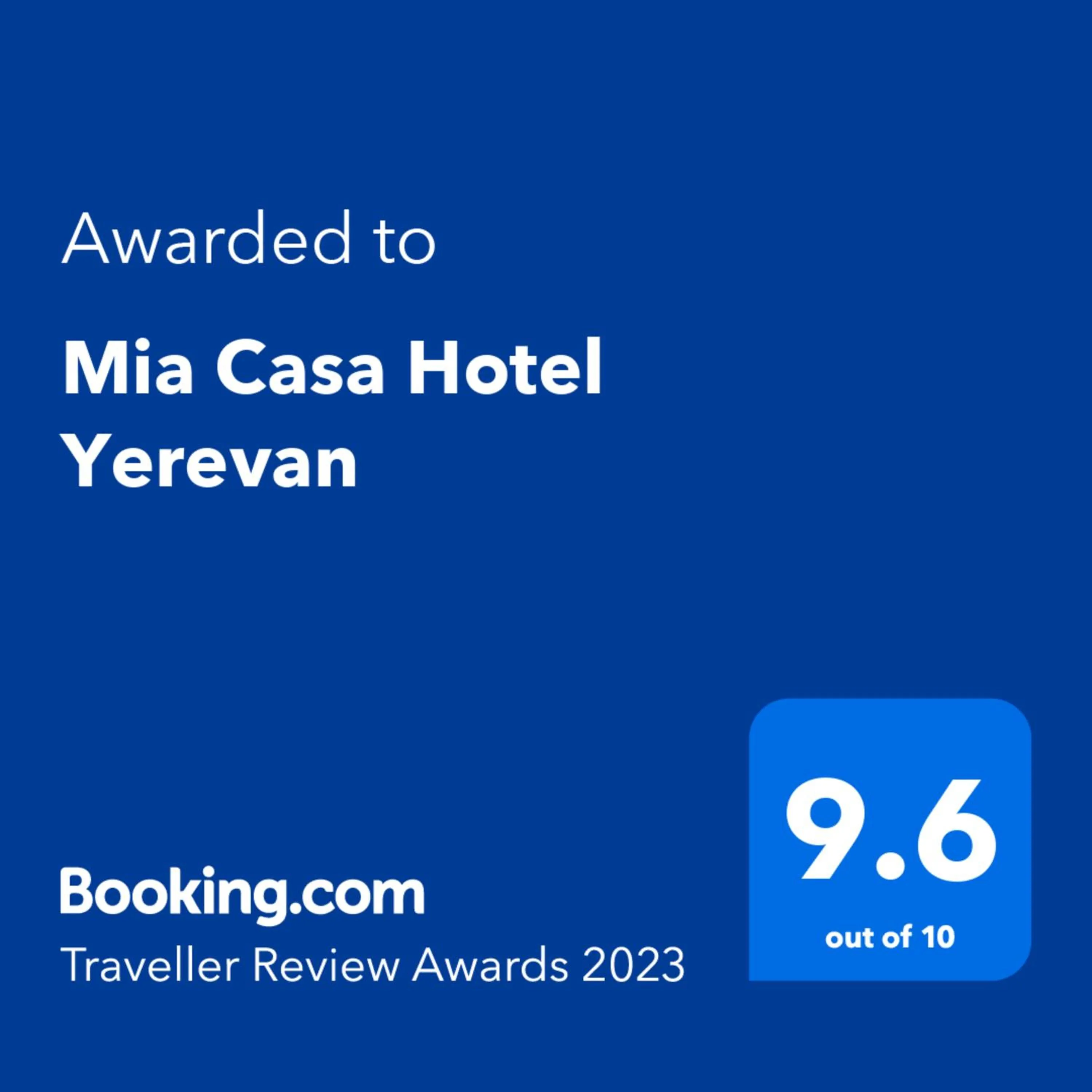 Certificate/Award in Mia Casa Hotel Yerevan