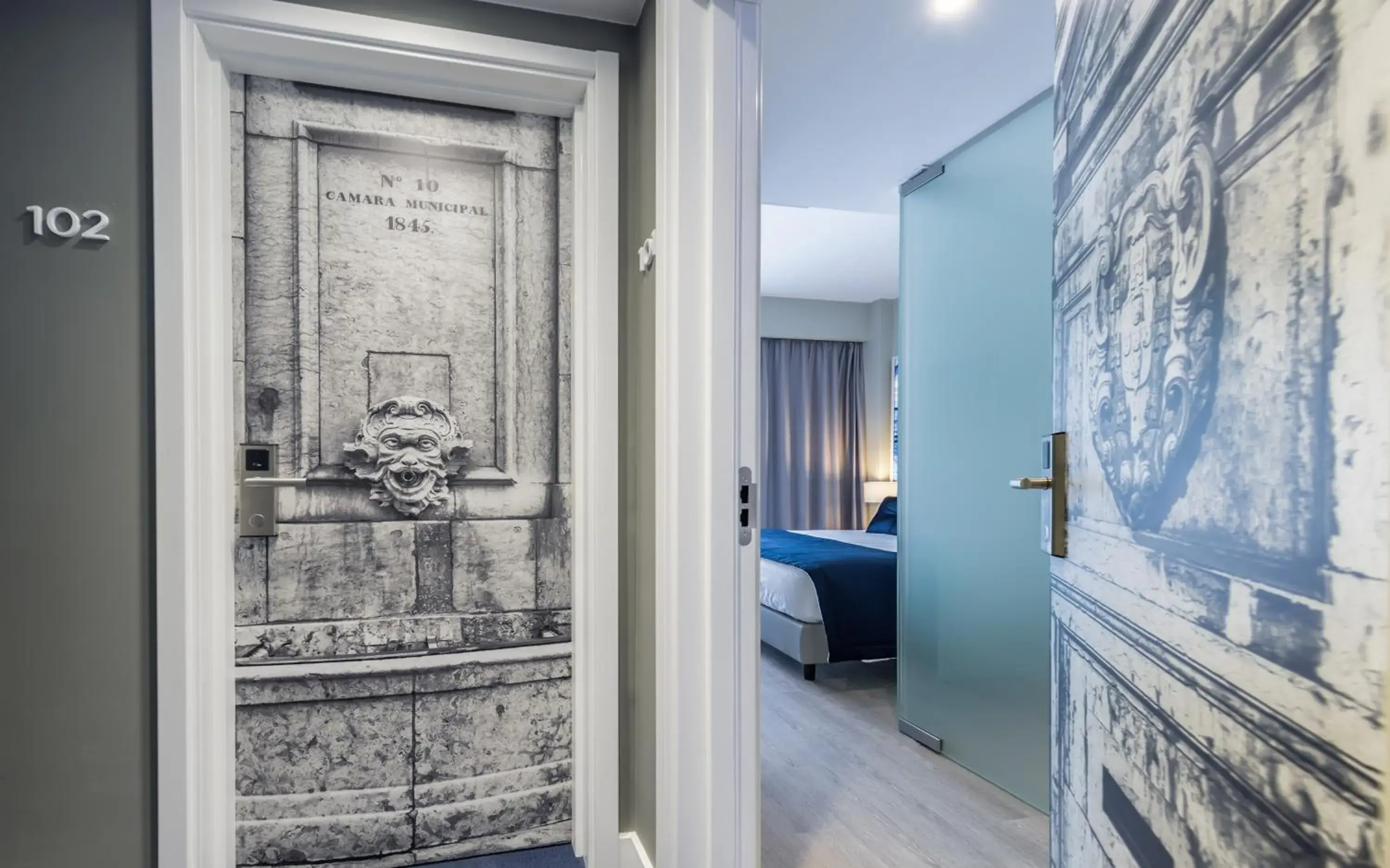 Decorative detail, Bed in Lisbon Sao Bento Hotel Decorative detail, Bed in Lisbon Sao Bento Hotel