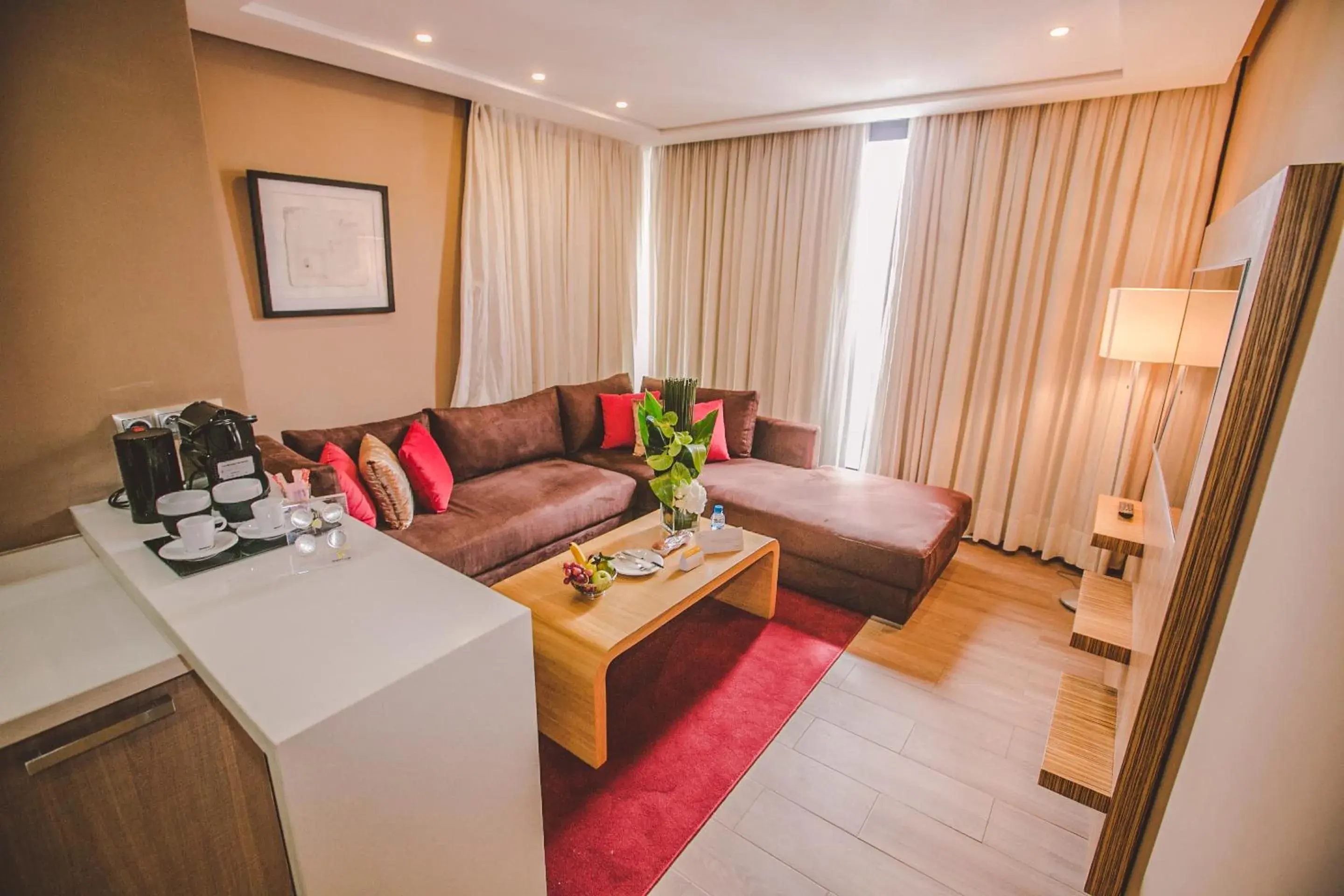 Coffee/tea facilities, Bed in Hôtel Down Town Maarif Coffee/tea facilities, Bed in Hôtel Down Town Maarif