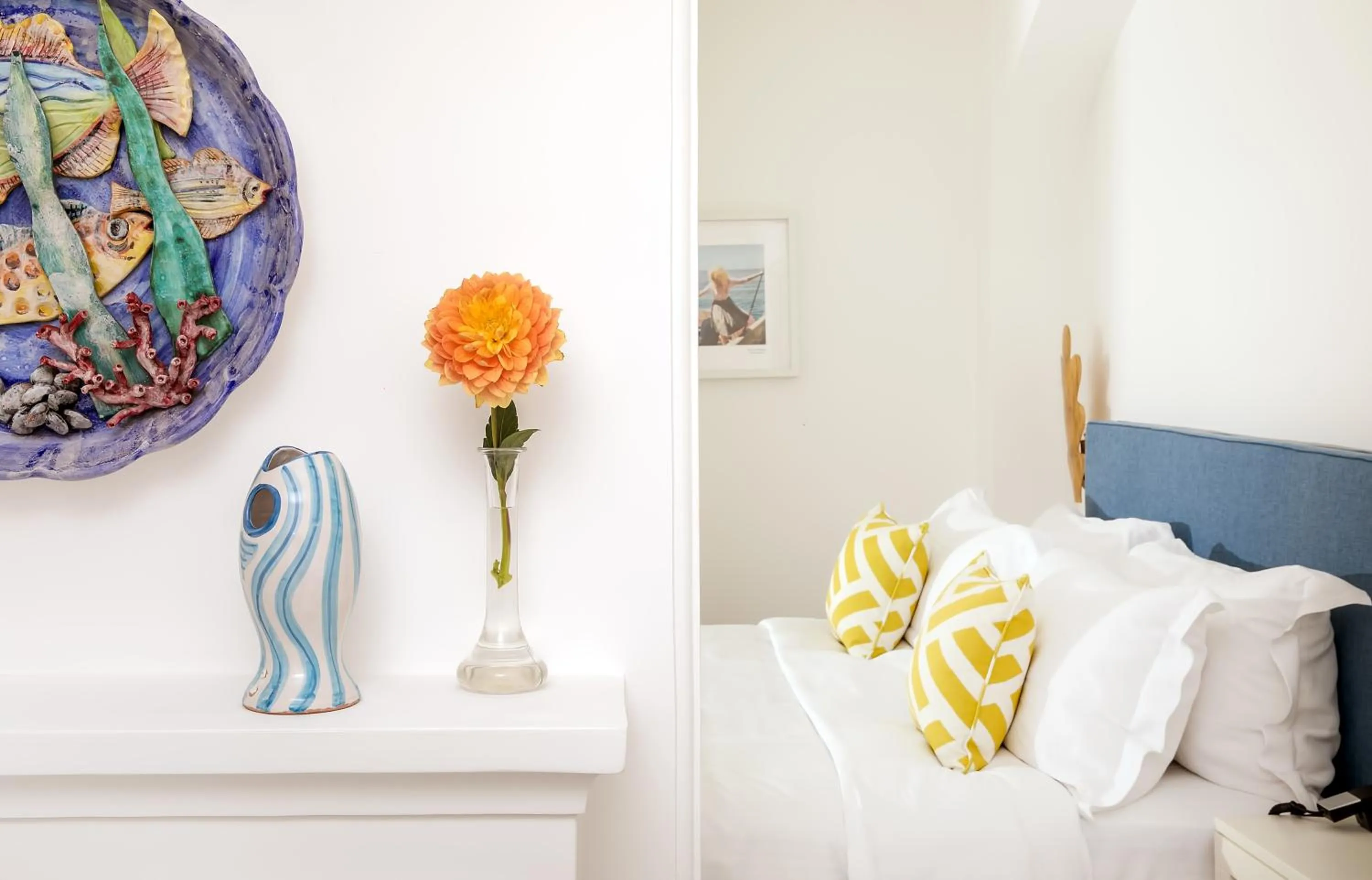 Decorative detail, Bed in Hotel La Minerva