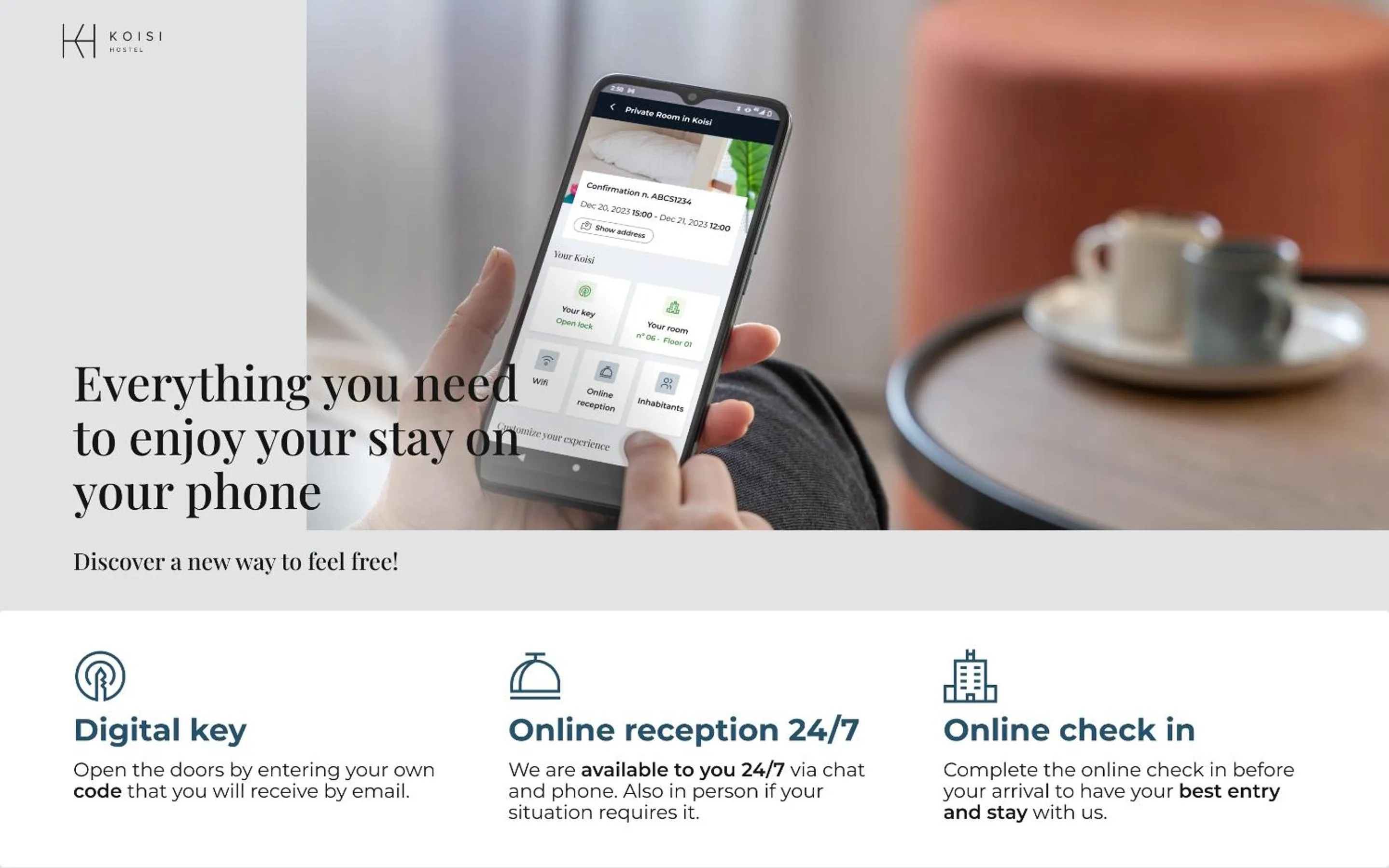 Text overlay in Koisi Hostel