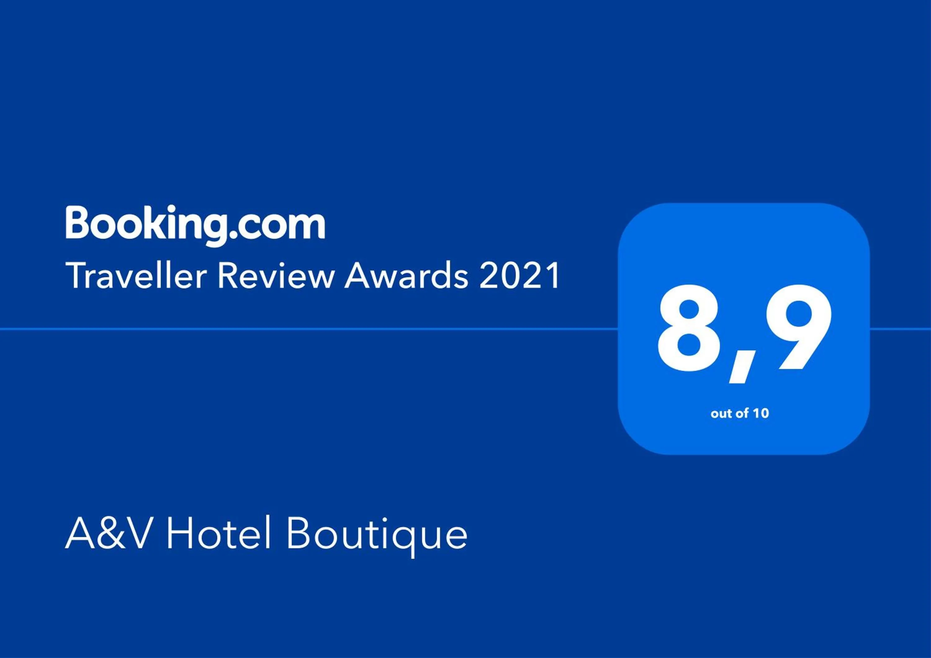 Certificate/Award in A&V Hotel Boutique