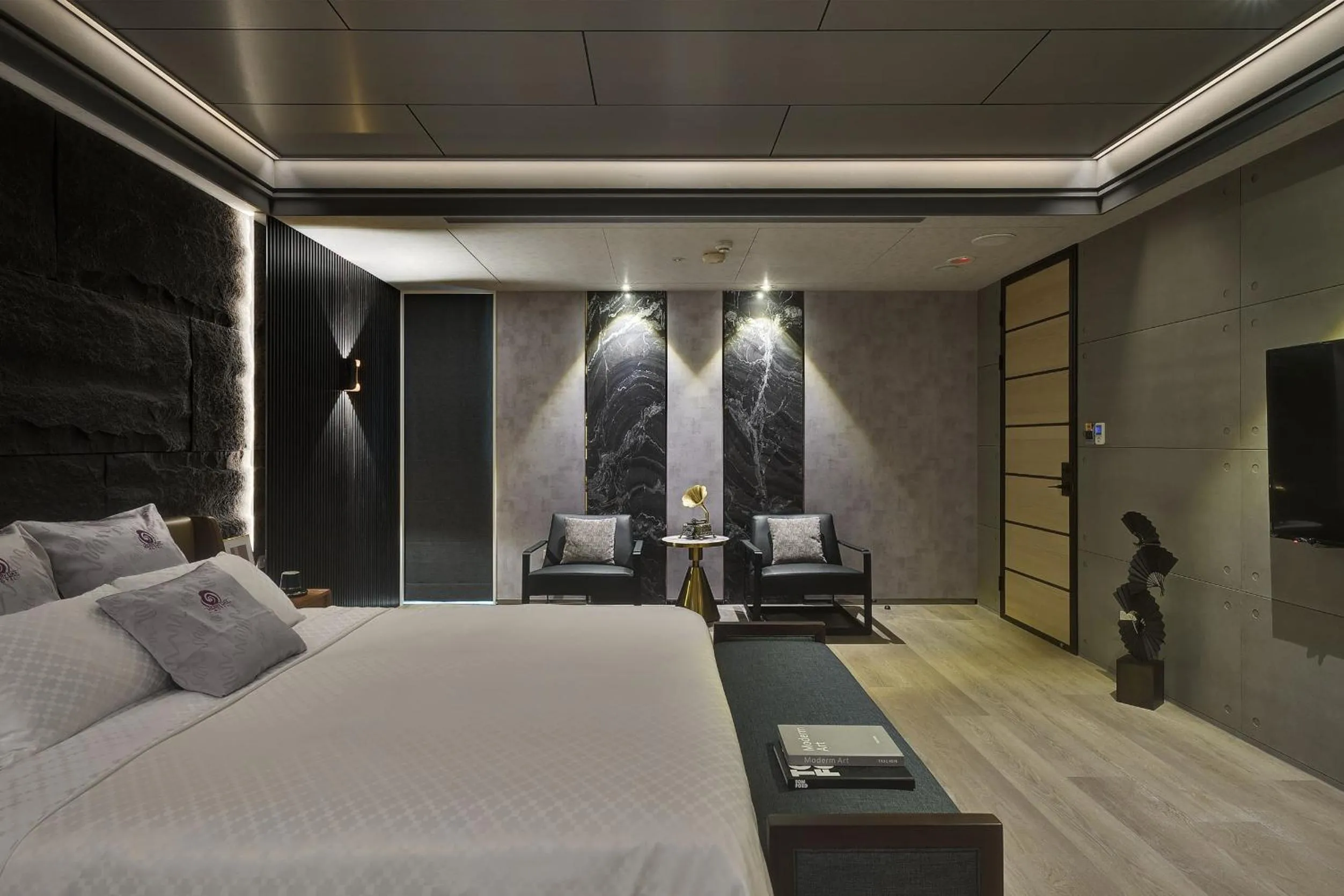 Living room, Bed in Merry Day Motel Zhonghe Branch