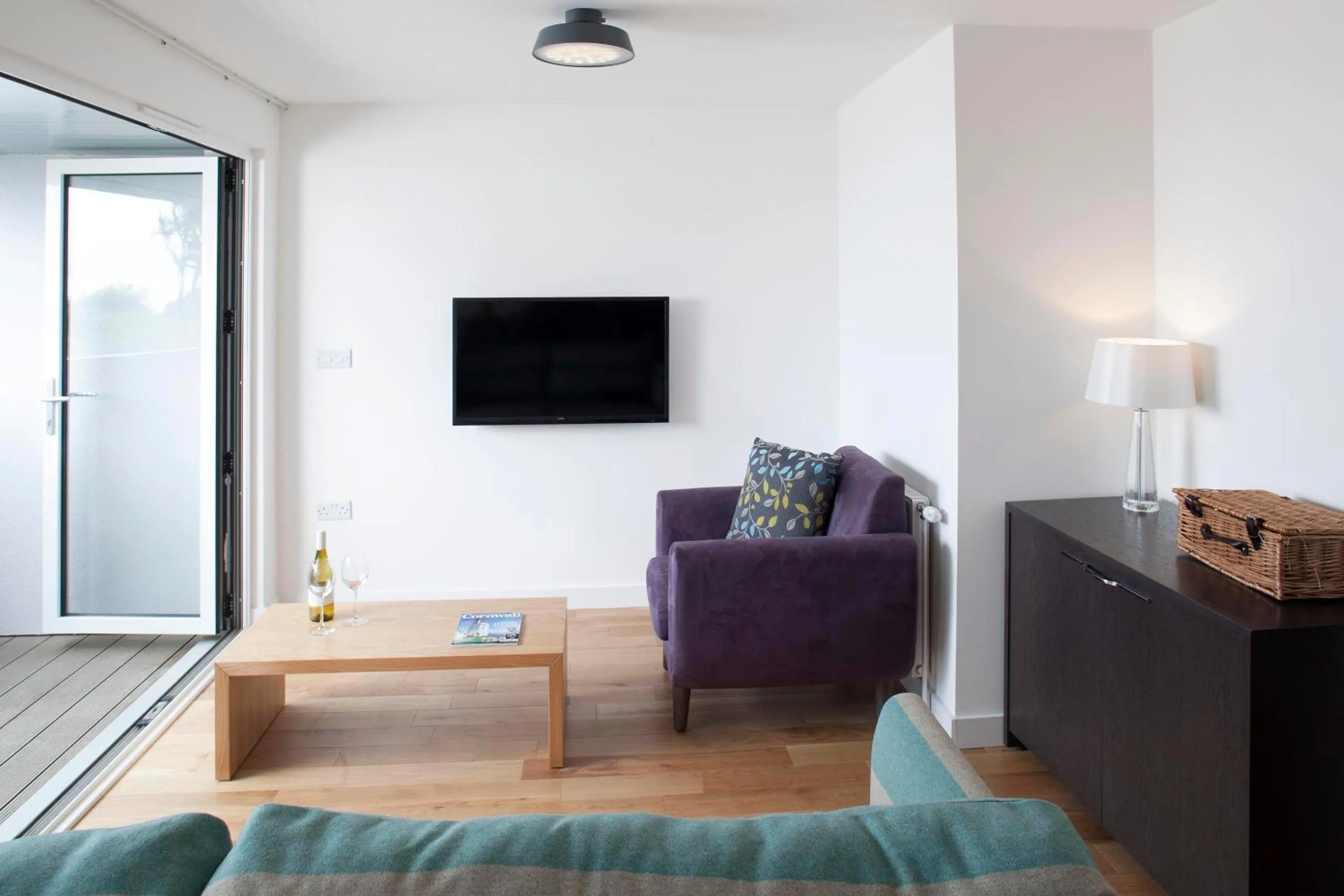 Seating area in Falmouth Self Catering Lodges