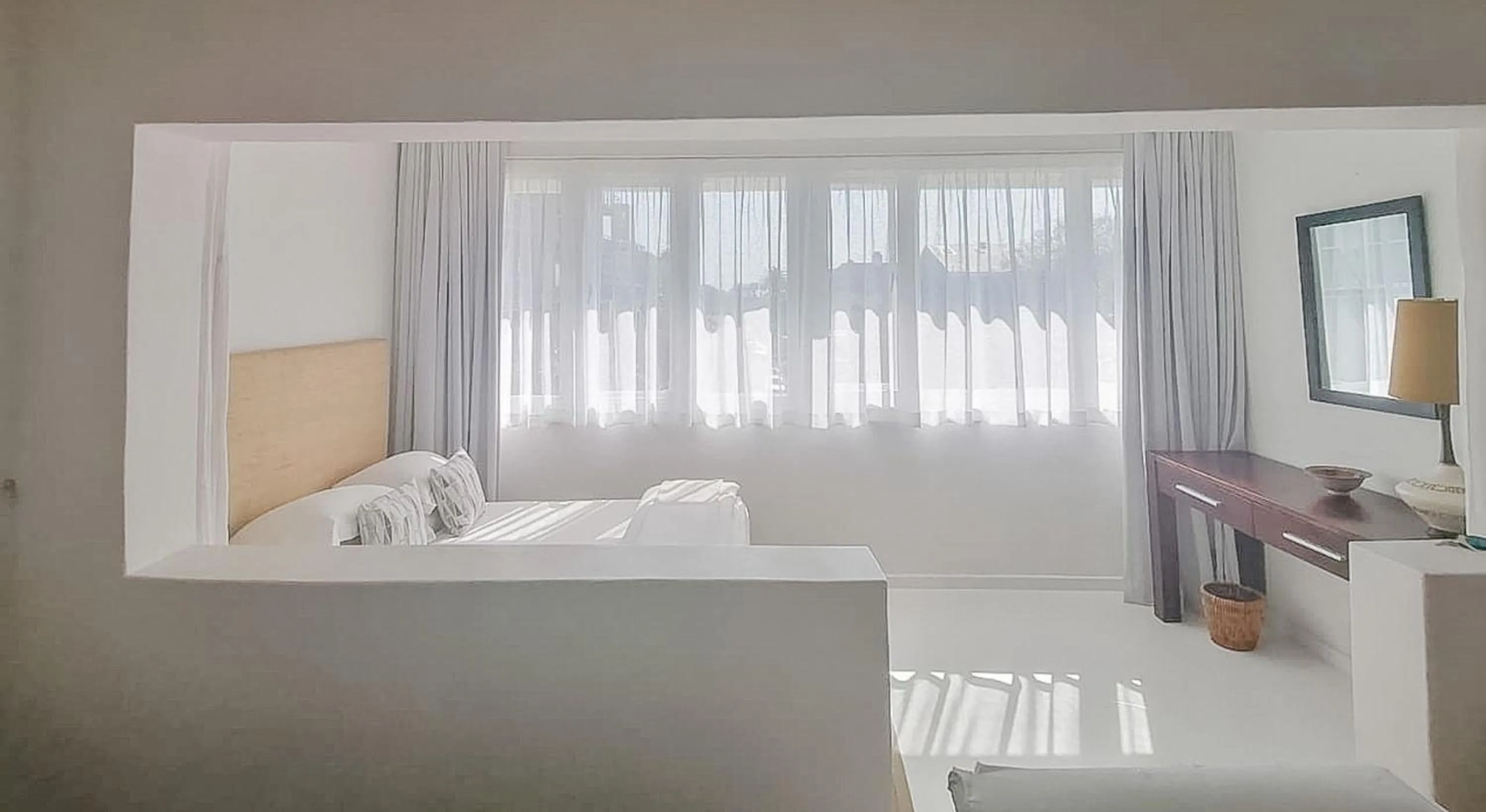 Bed in Portswood Mews - Chic White Studio Apartment Green Point