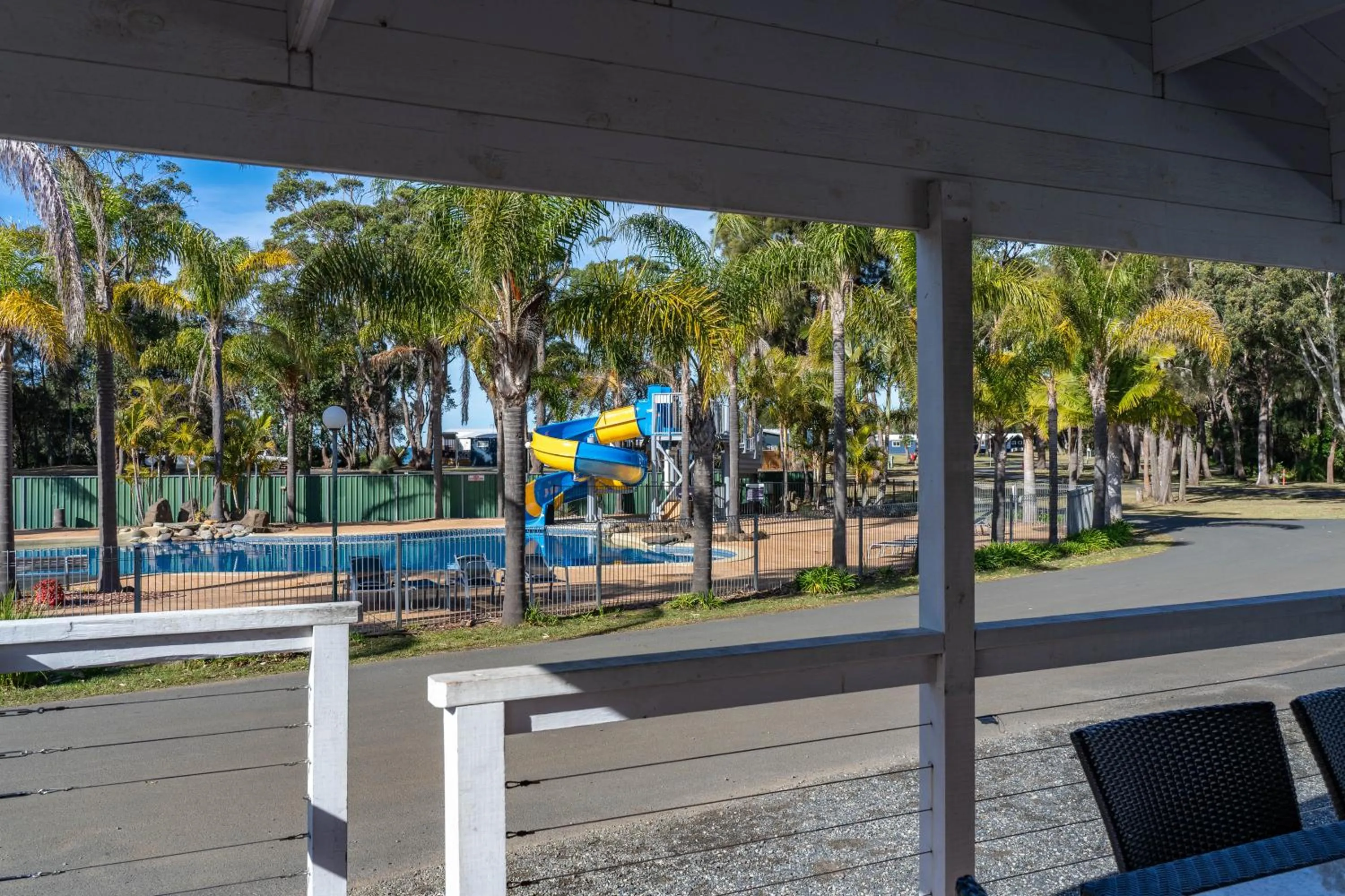 Pool view in BIG4 Tasman Holiday Parks - Racecourse Beach