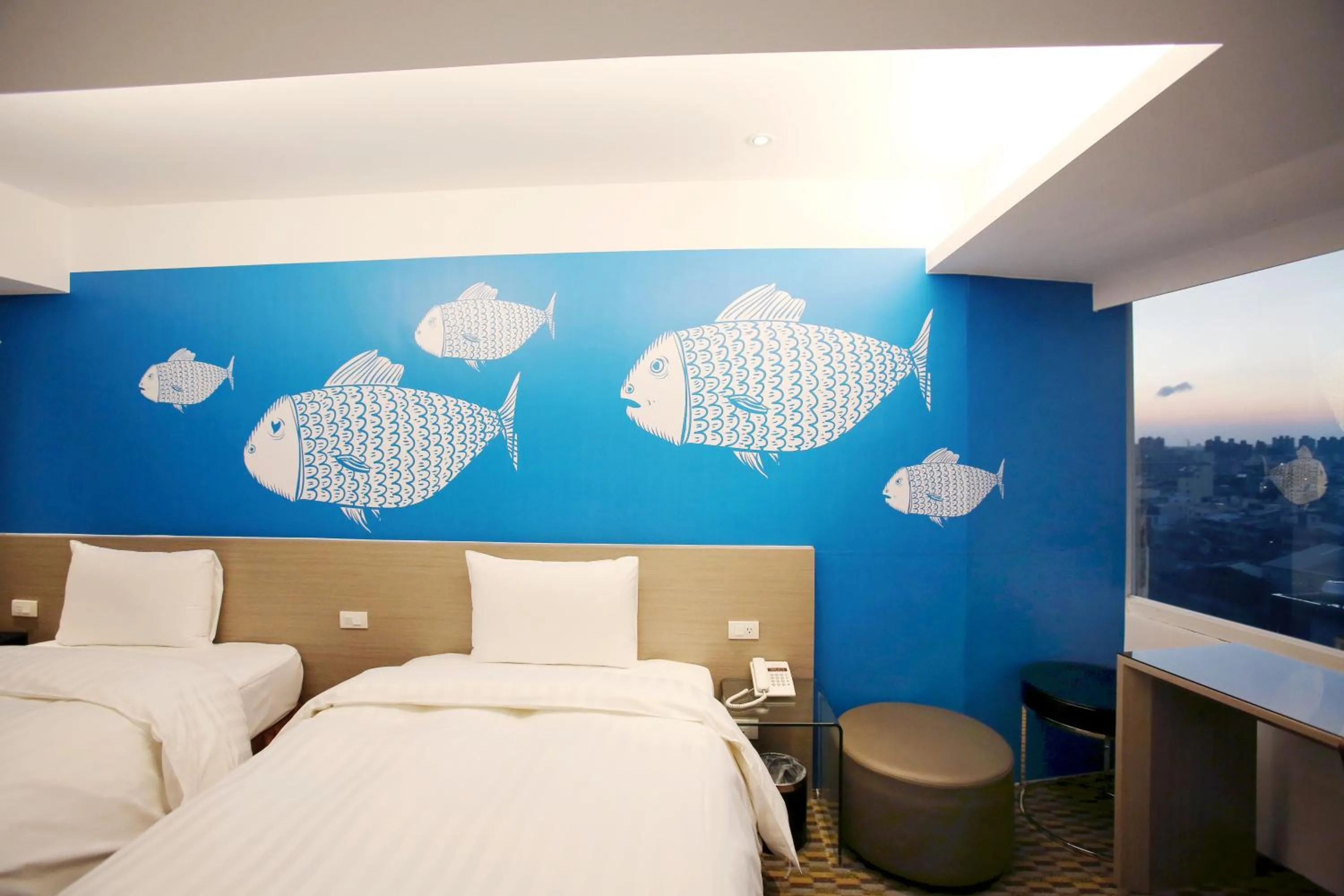 Decorative detail, Bed in Chiayi Look Hotel