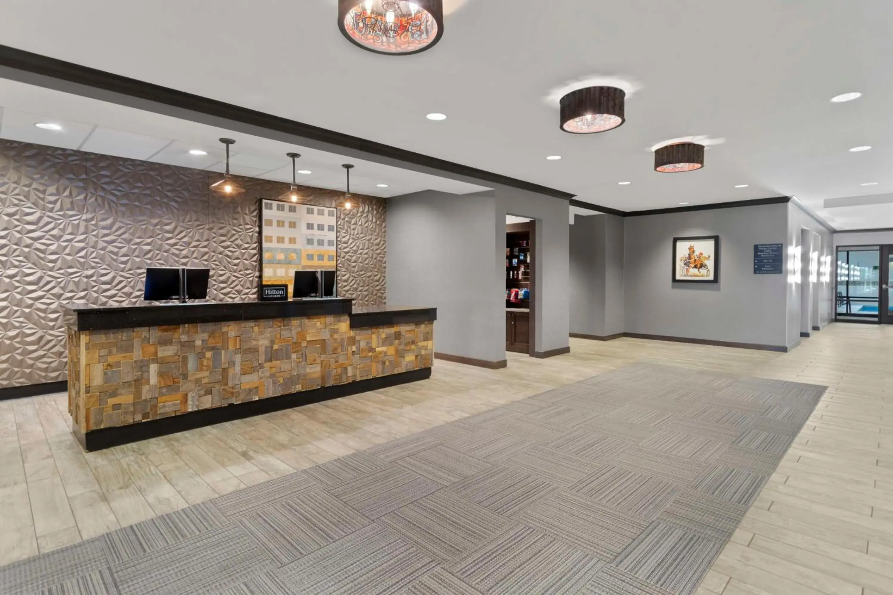 Lobby or reception in Hampton Inn & Suites Columbus Scioto Downs Lobby or reception in Hampton Inn & Suites Columbus Scioto Downs