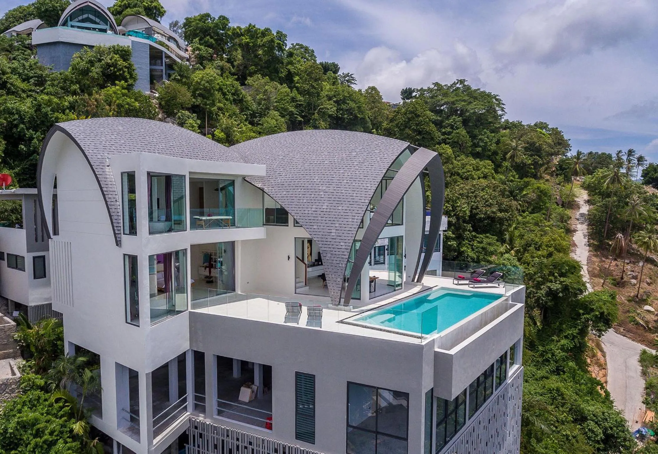Bird's eye view in Sky Dream Villa Award Winning Sea View Villa