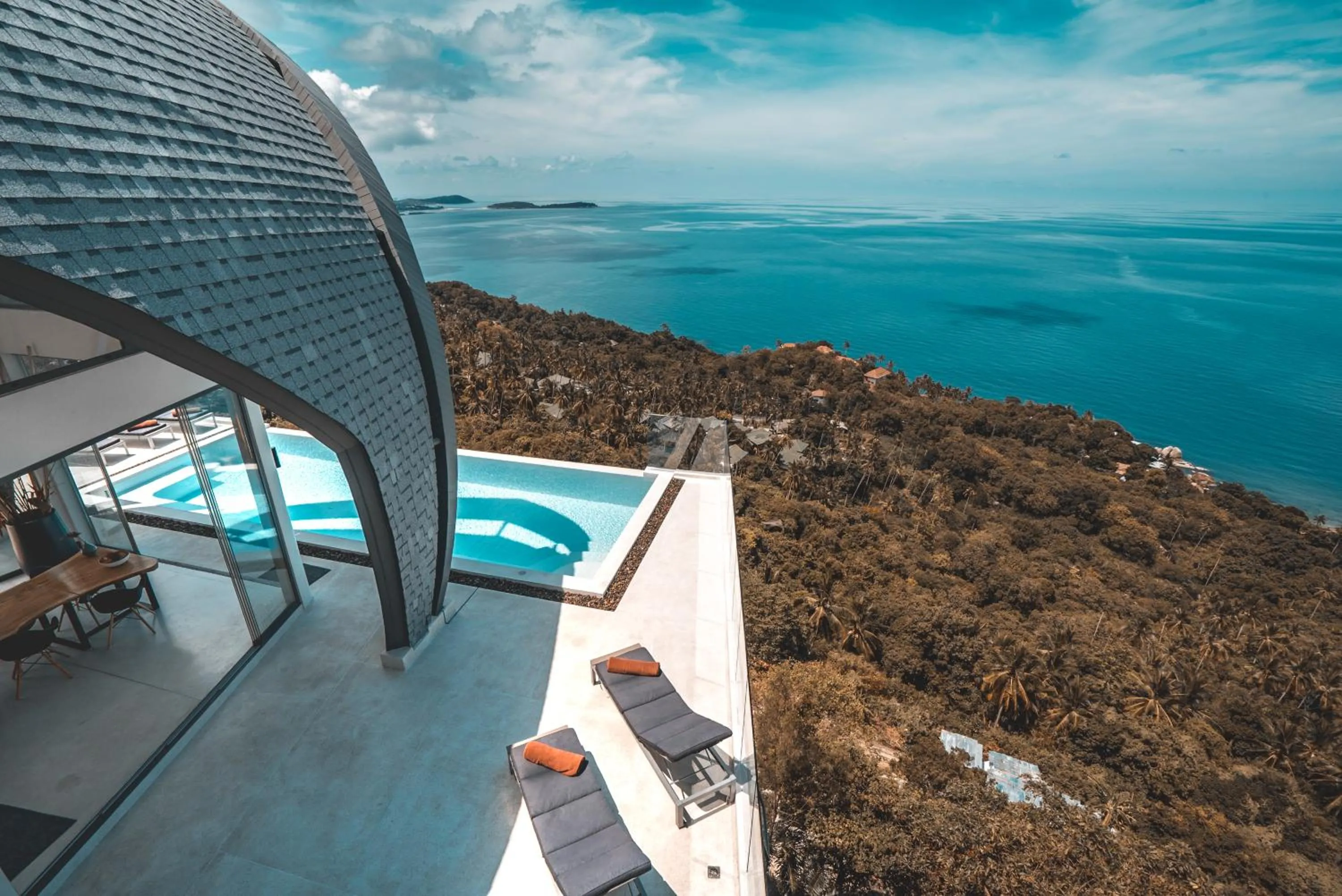 Pool view in Sky Dream Villa Award Winning Sea View Villa