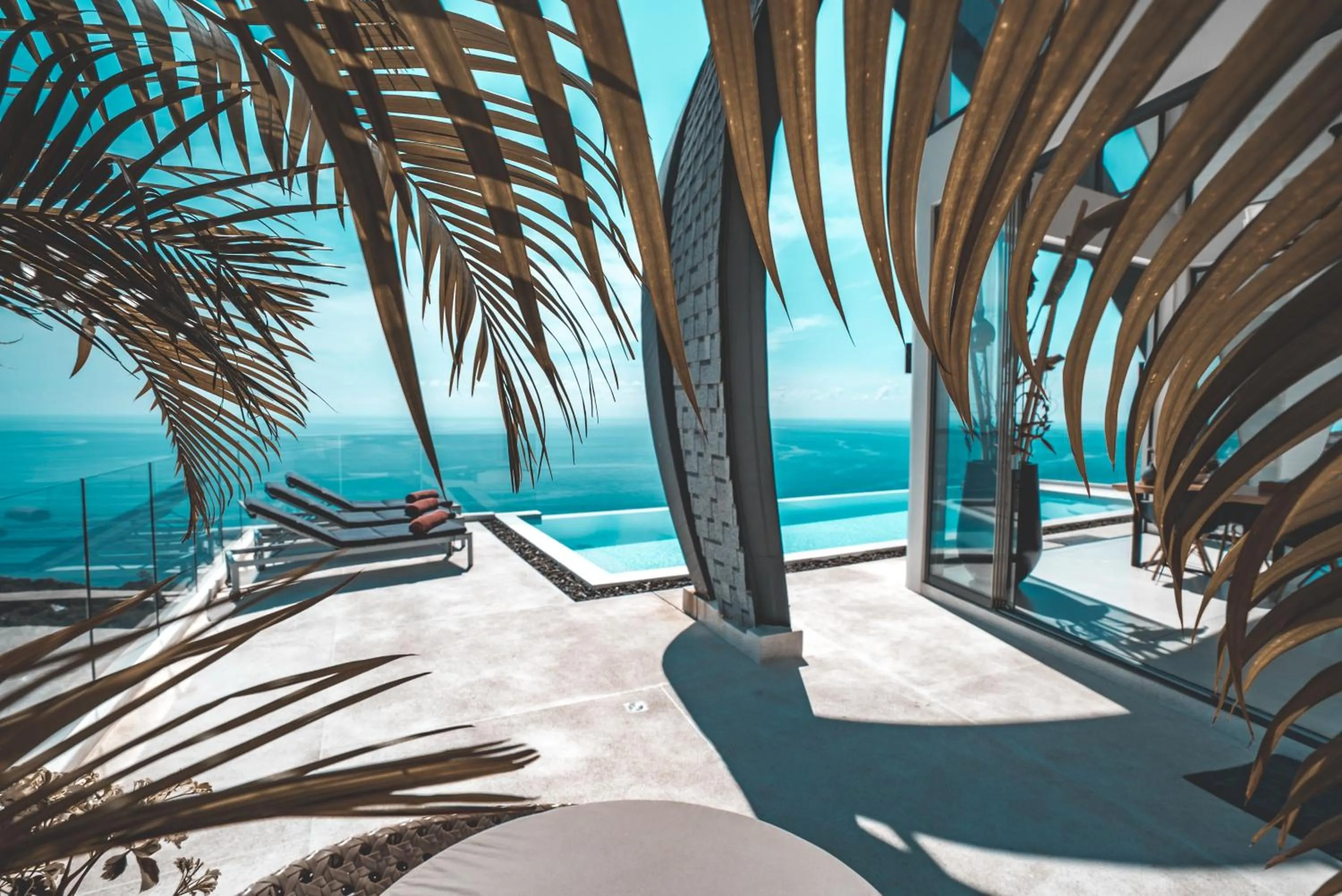 Pool view in Sky Dream Villa Award Winning Sea View Villa